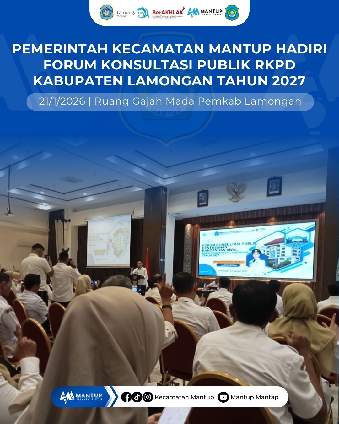 Foto: Pemerintah Kecamatan Mantup Hadiri Forum Konsultasi Publik RKPD Kabupaten Lamongan Tahun 2027