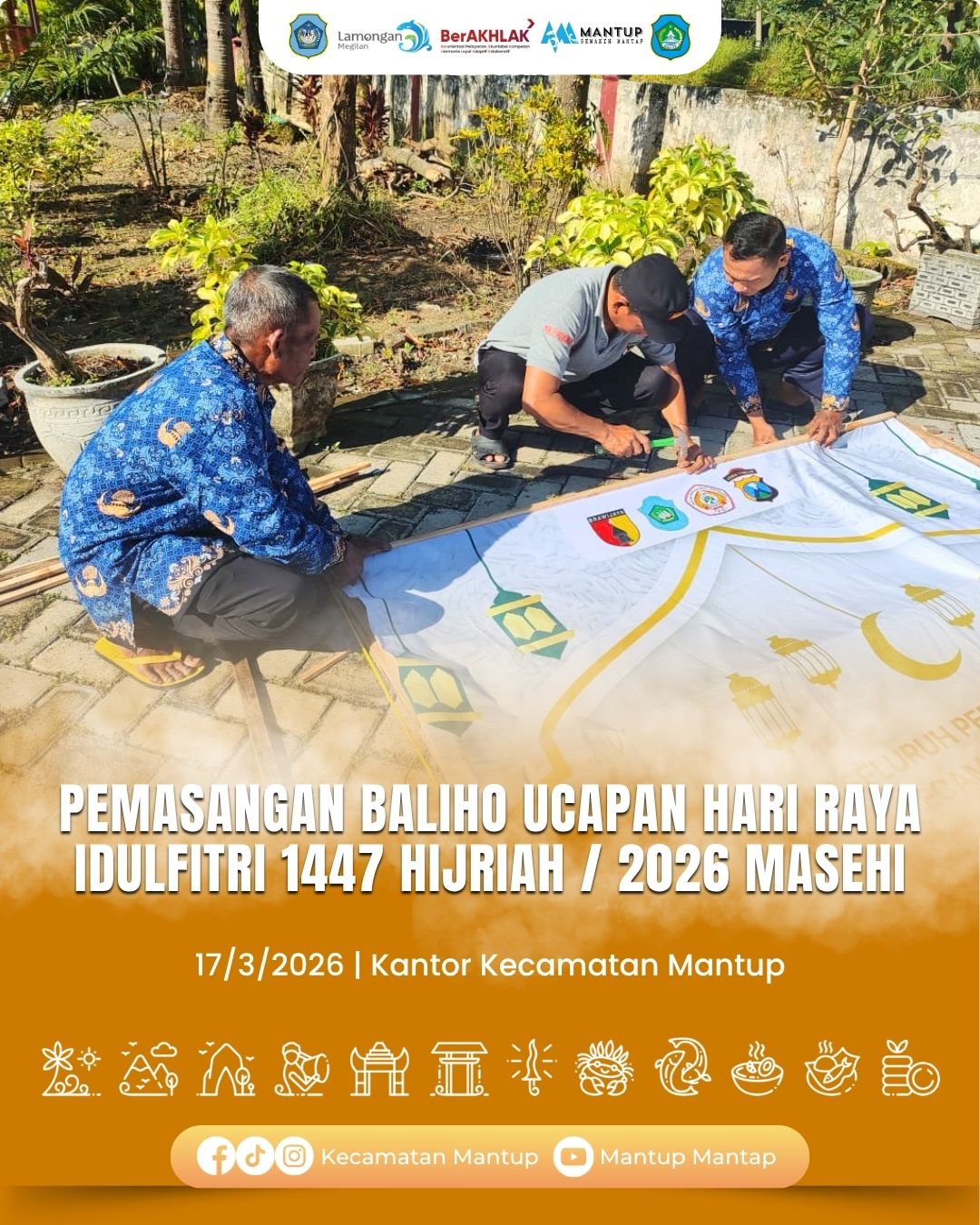 Foto: Pemasangan Baliho Ucapan Hari Raya Idulfitri 1447 Hijriah 2026 Masehi