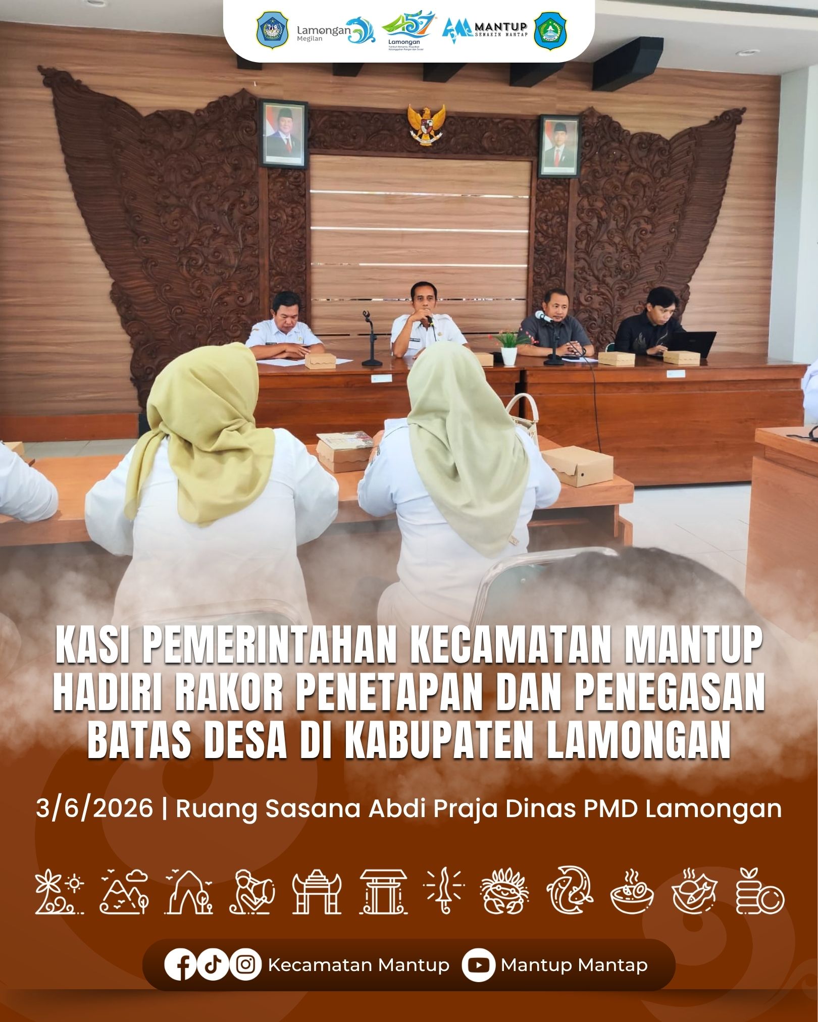 Foto: Kasi Pemerintahan Kecamatan Mantup Hadiri Rakor Penetapan dan Penegasan Batas Desa di Kabupaten Lamongan