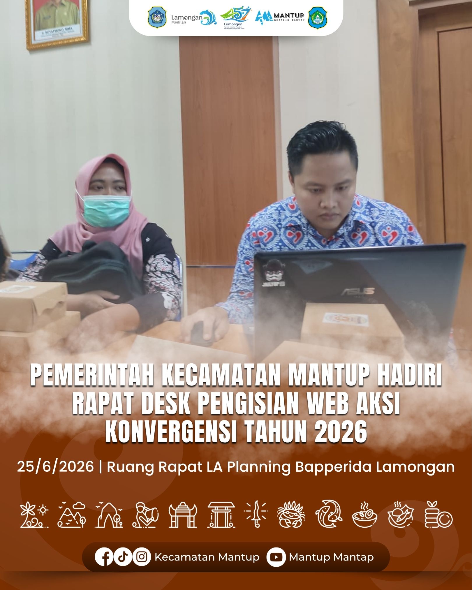 Foto: Pemerintah Kecamatan Mantup Hadiri Rapat Desk Pengisian Web Aksi Konvergensi Tahun 2026