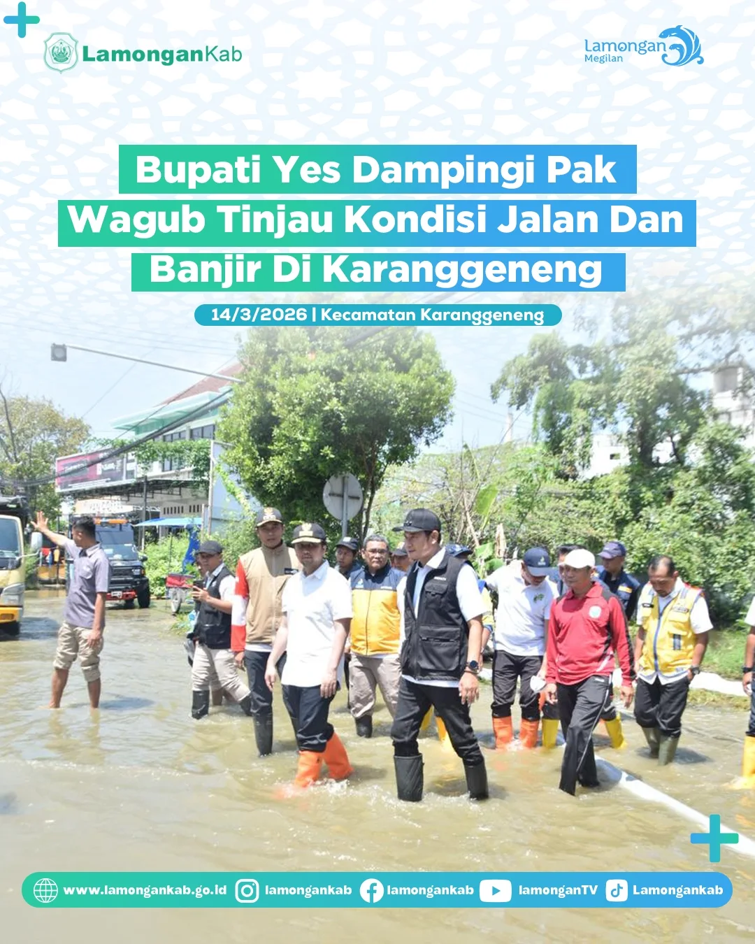 Foto: Bupati Yes Damipingi Pak Wagub Tinjau Kondisi Jalan dan Banjir Di Karanggeneng