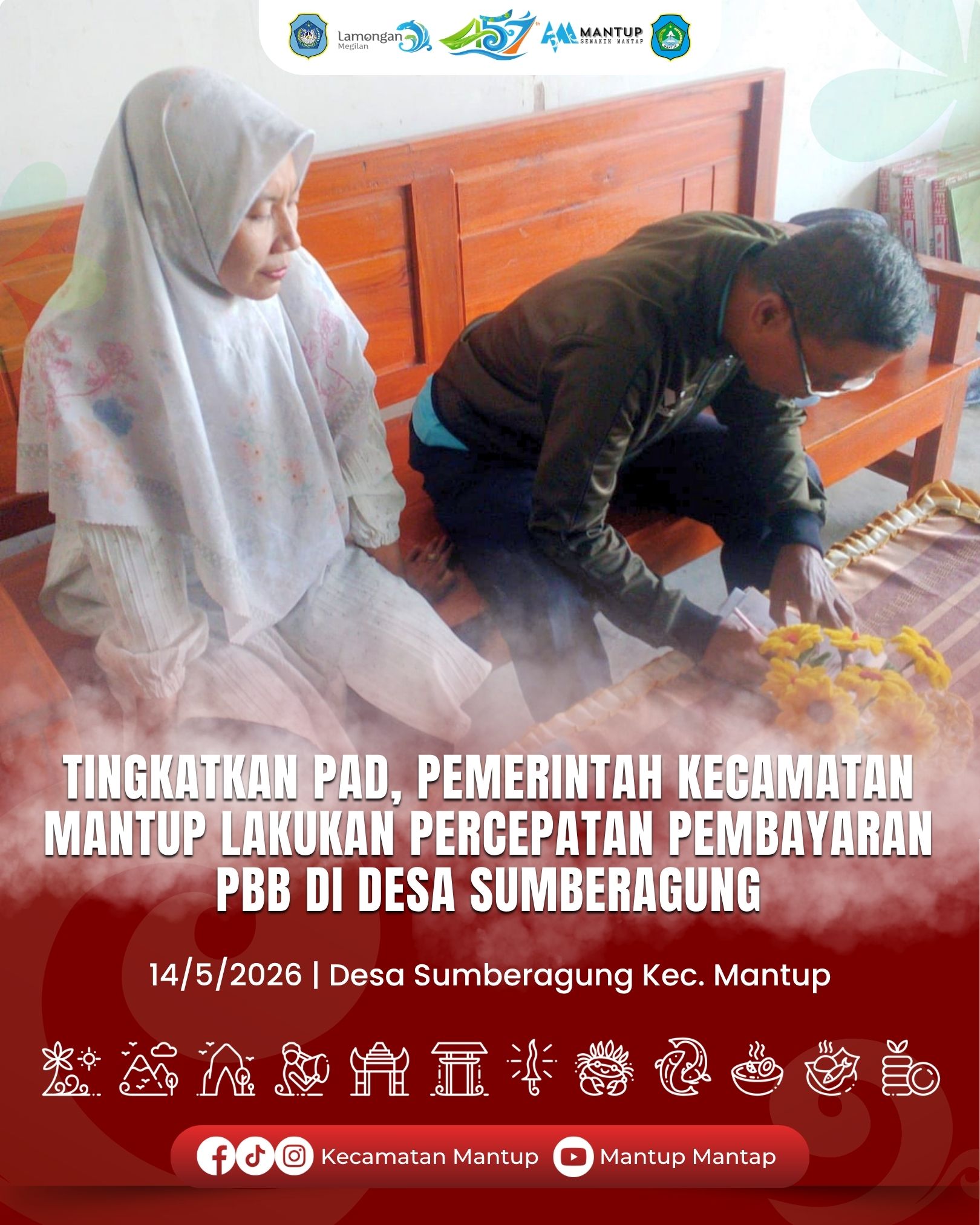 Foto: Tingkatkan PAD, Pemerintah Kecamatan Mantup Lakukan Percepatan Pembayaran PBB Di Desa Sumberagung