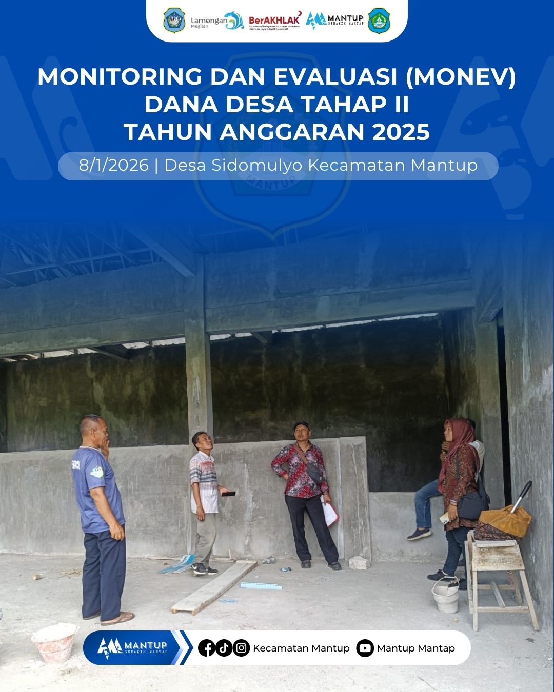 Foto: Monev Dana Desa Tahap II Tahun Anggaran 2025 di Desa Sidomulyo Kecamatan Mantup