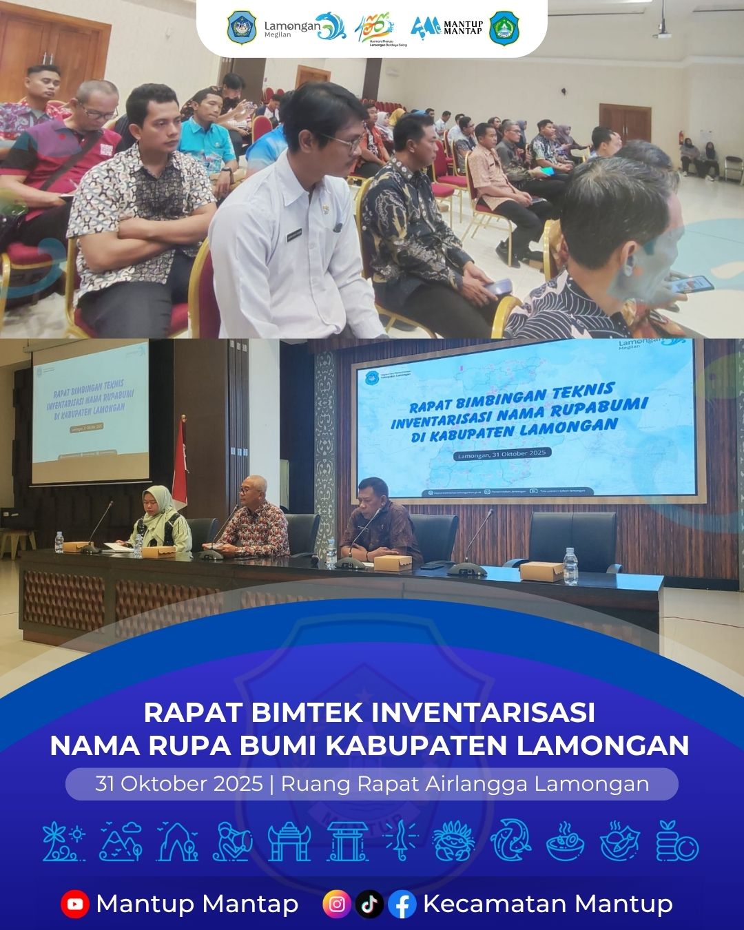 Foto: Pemerintah Kecamatan Mantup Hadiri Rapat Bimtek Inventarisasi Nama Rupa Bumi