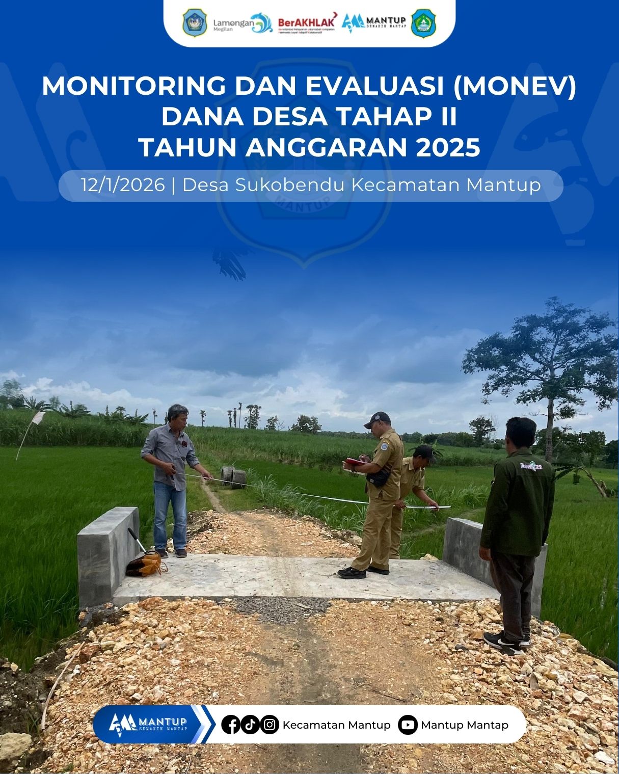 Foto: Monev Dana Desa Tahap II Tahun Anggaran 2025 di Desa Sukobendu Kecamatan Mantup