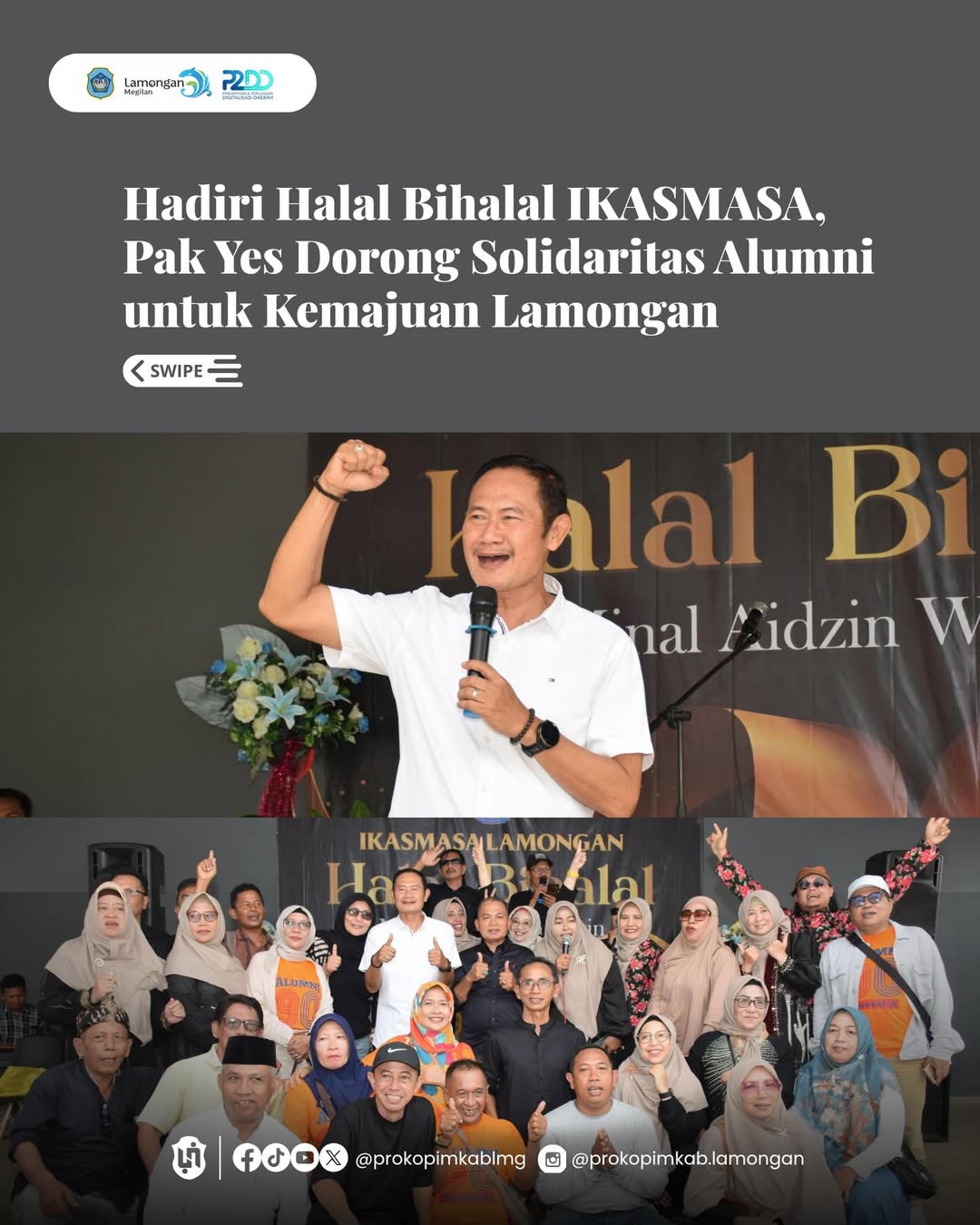 Foto: Hadiri Halal Bihalal IKASMASA, Pak Yes Dorong Solidaritas Alumni untuk Kemajuan Lamongan