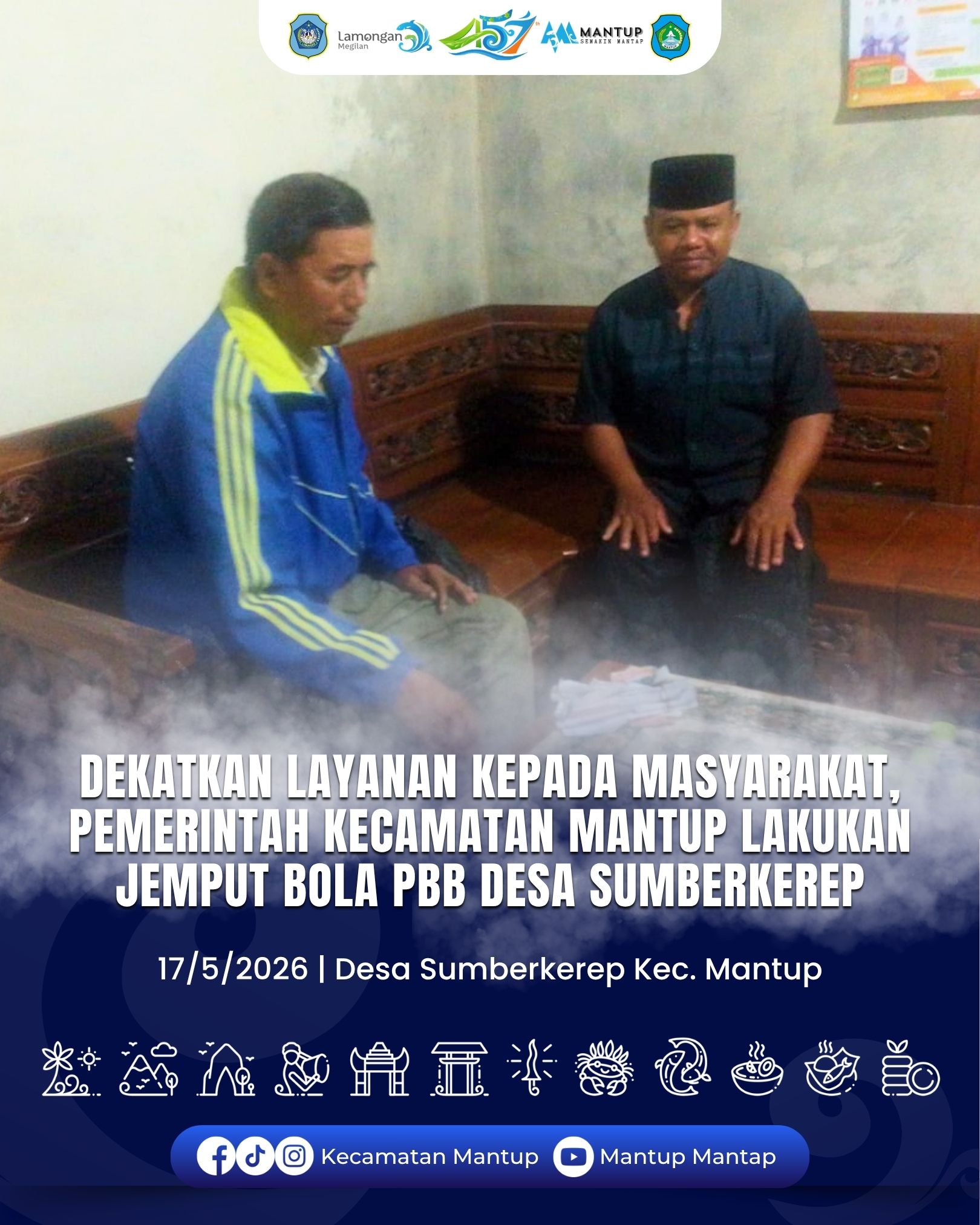 Foto: Dekatkan Layanan Kepada Masyarakat, Pemerintah Kecamatan Mantup Lakukan Jemput Bola PBB Desa Sumberkerep