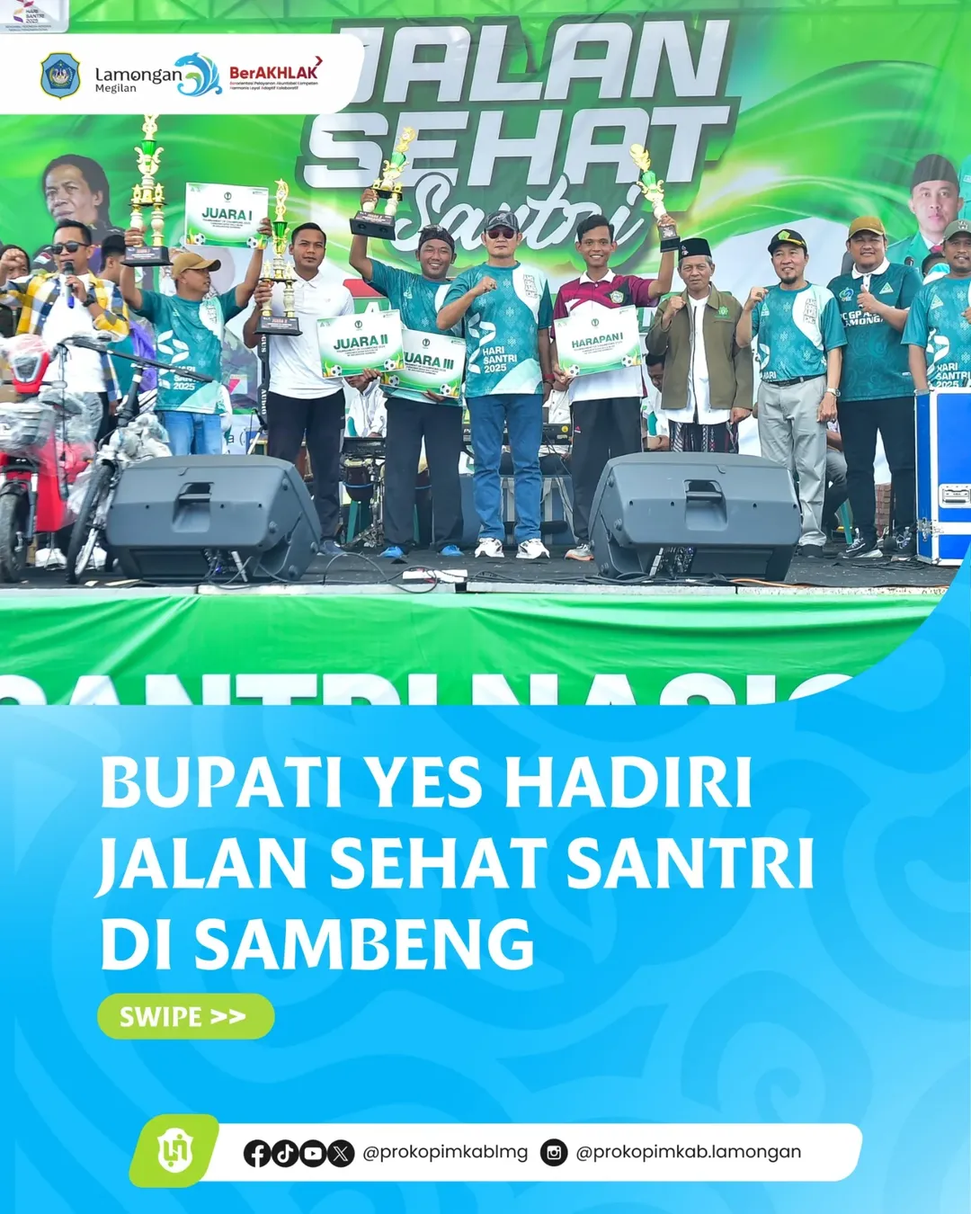 Foto: Bupati Yes Hadiri Jalan Sehat Santri di Sambeng