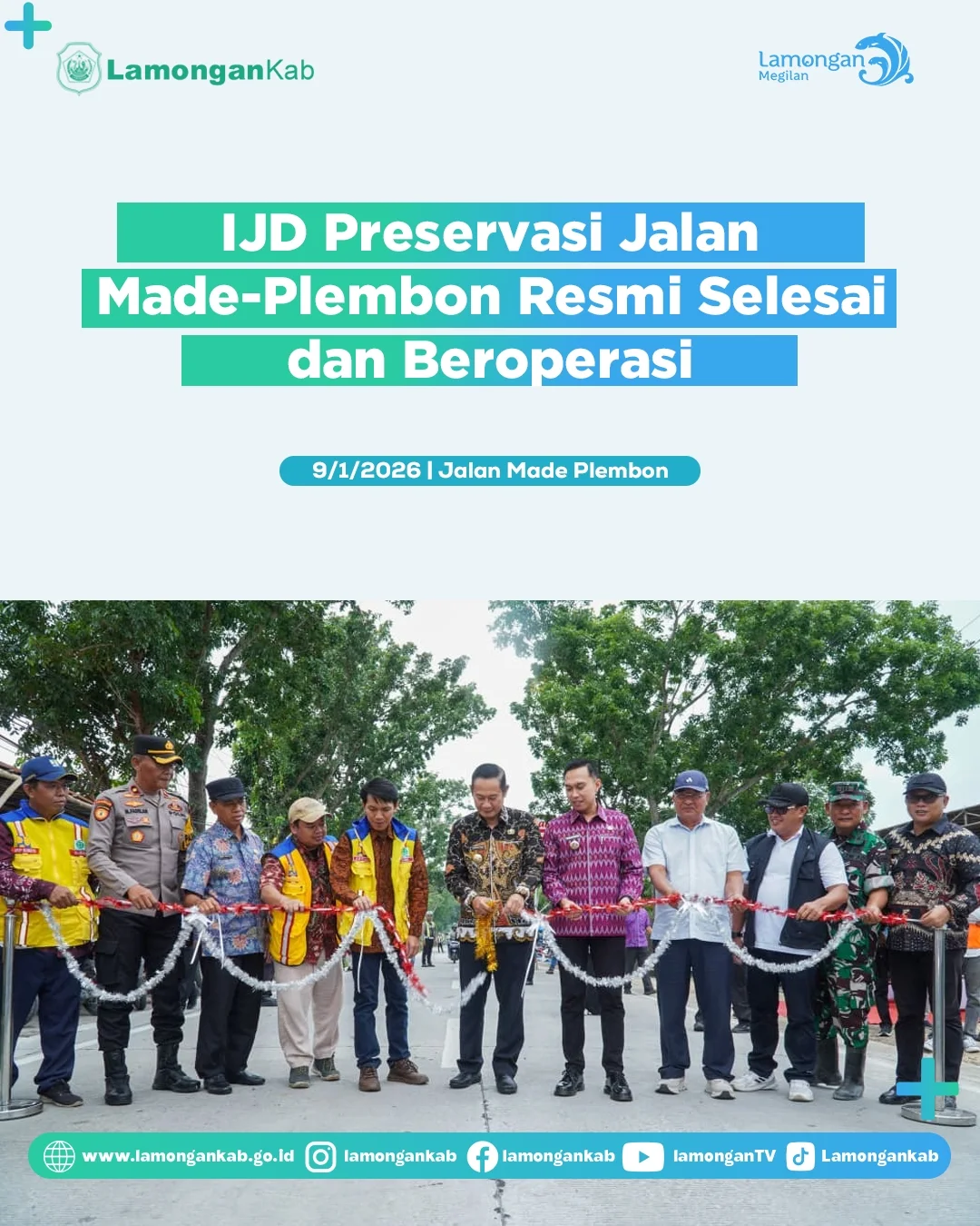 Foto: IJD Preservasi Jalan Made-Plembon Resmi Selesai dan Beroperasi