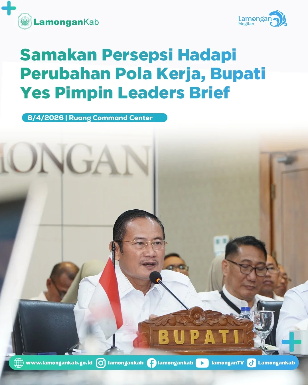 Foto: Samakan Presepsi Hadapi Perubahan Pola Kerja, Bupati Lamongan Pimpin Leaders Brief