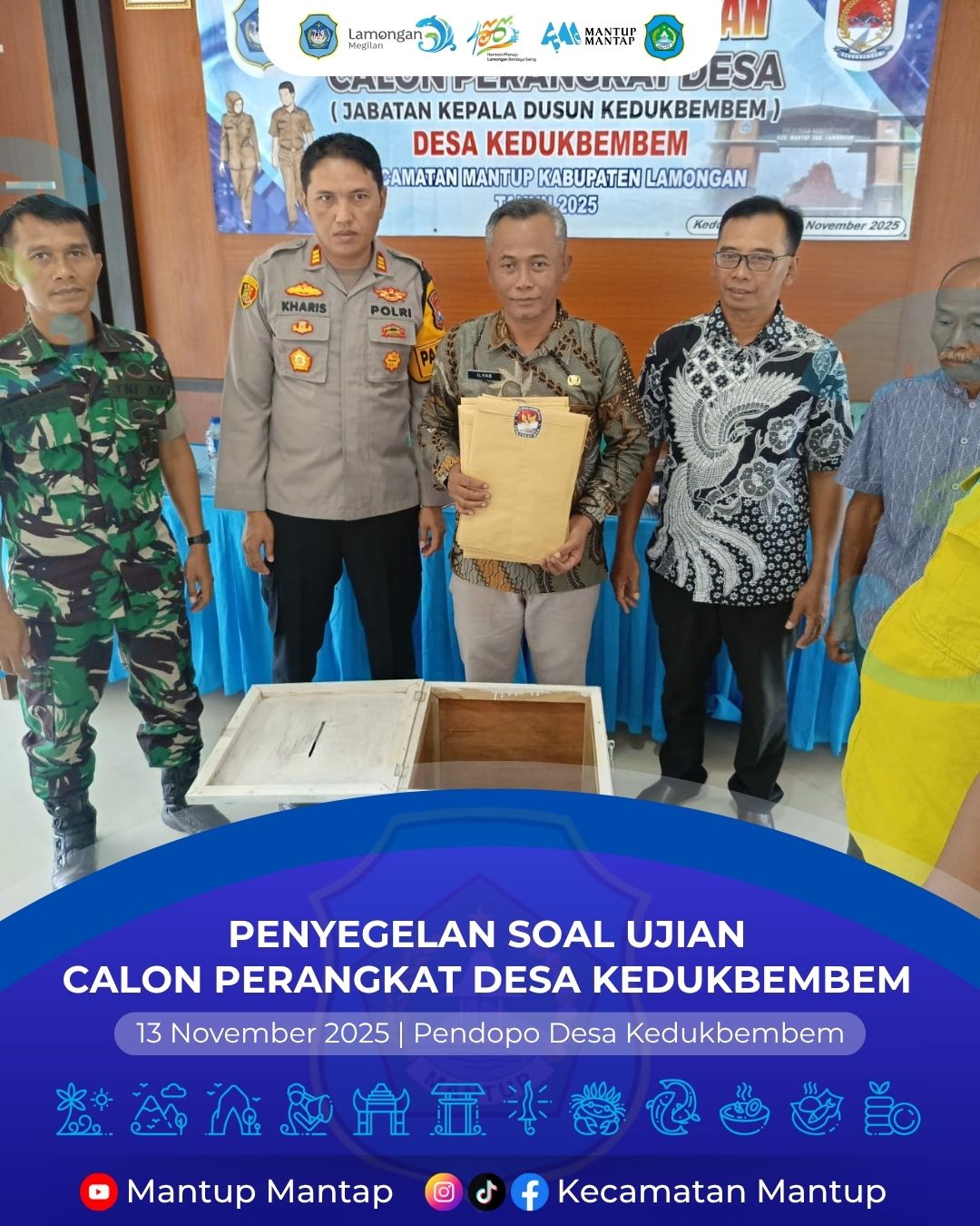 Foto: Penyegelan Soal Ujian Calon Perangkat Desa Kedukbembem Kecamatan Mantup