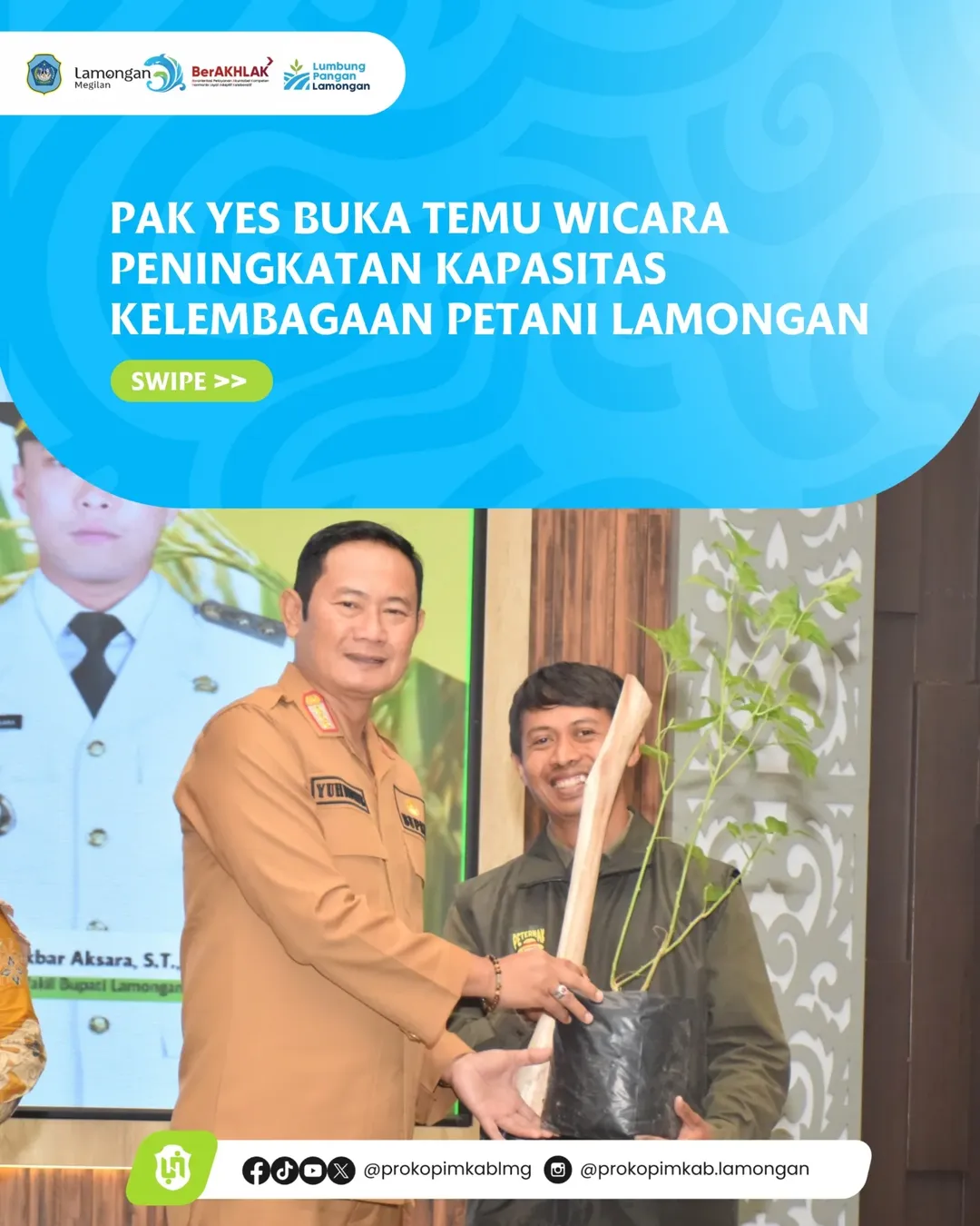 Foto: Pak Yes Buka Temu Wicara Peningkatan Kapasitas Kelembagaan Petani Lamongan