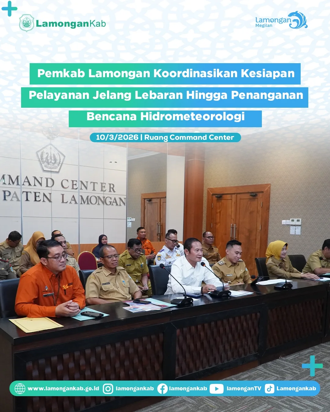 Foto: Pemkab Lamongan Koordinasikan Kesiapa Pelayanan Jelang Lebaran Hingga Penanganan Bencana Hidrometeorologi