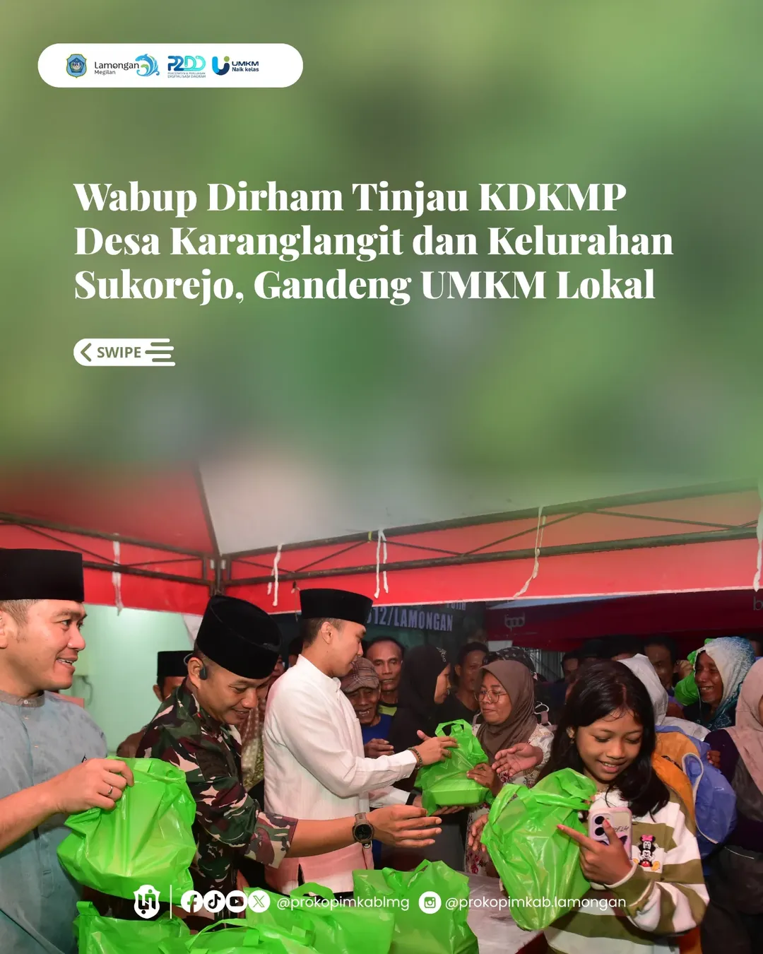 Foto: Wabup Dirham Tinjau KDKMP Desa Karanglangit dan Kelurahan Sukorejo, Gandeng UMKM Lokal