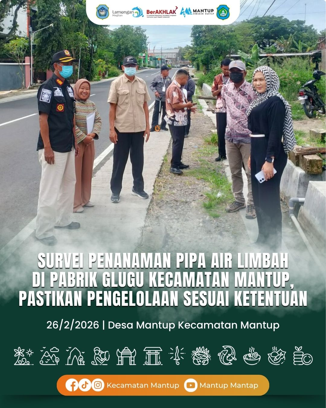 Survei Penanaman Pipa Air Limbah di Pabrik Glugu Kecamatan Mantup, Pastikan Pengelolaan Sesuai Ketentuan