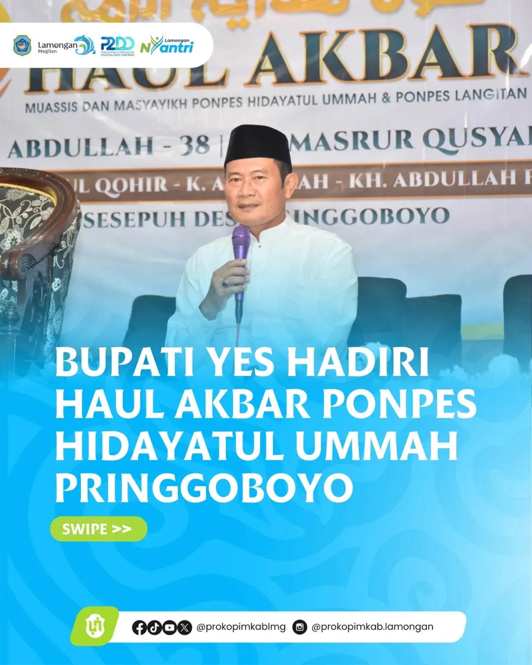 Foto: Bupati Yes Hadiri Haul Akbar Ponpes Hidayatul Ummah Pringgoboyo