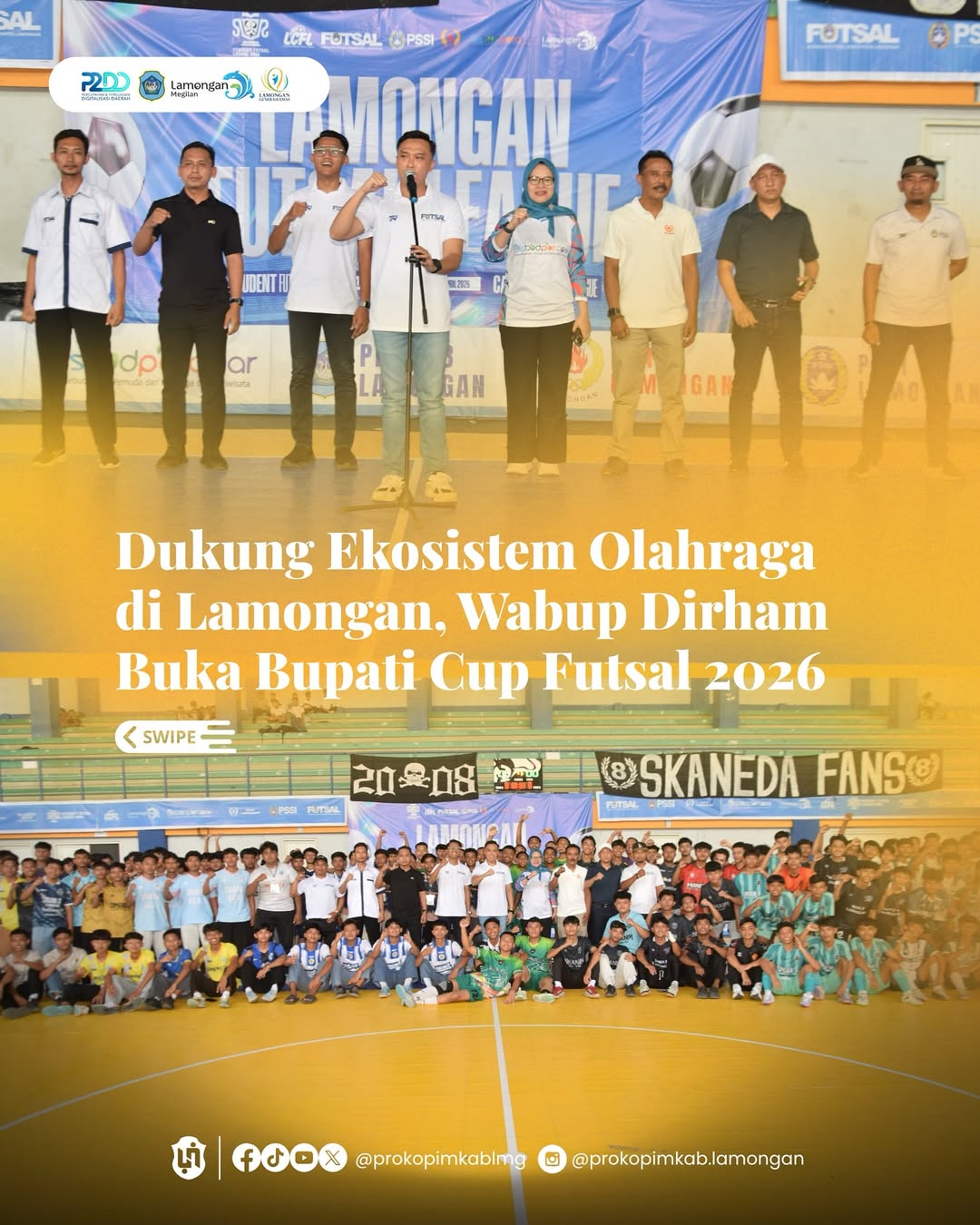 Foto: Dukung Ekosistem Olahraga di Lamongan, Wabup Dirham Buka Bupati Cup Futsal 2026