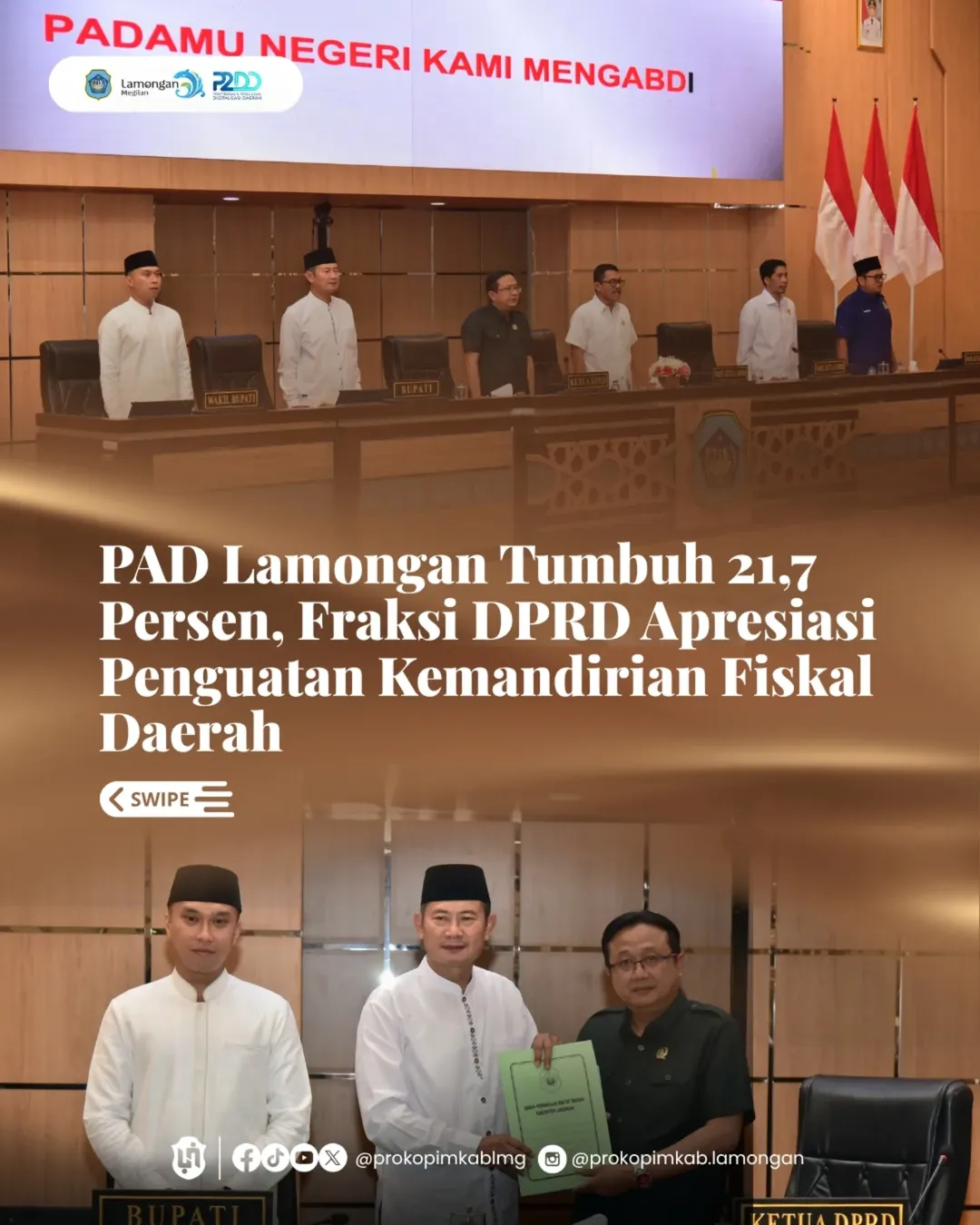Foto: PAD Lamongan Tumbuh 21,7 Persen, Fraksi DPRD Apresiasi Penguatan Kemandirian Fiskal Daerah
