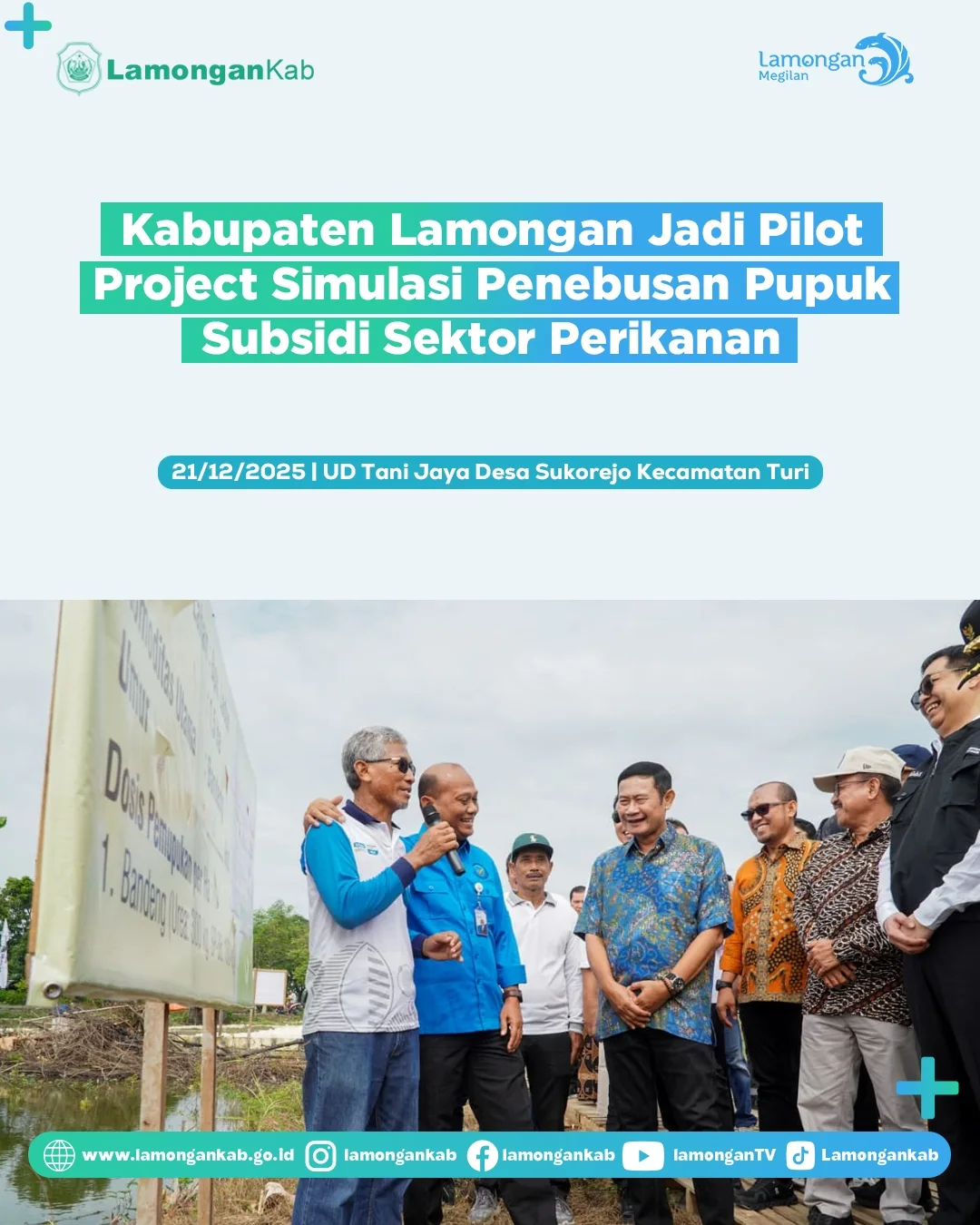 Foto: Kabupaten Lamongan Jadi Pilot Project Simulasi Penebusan Pupuk Subsidi Sektor Perikanan