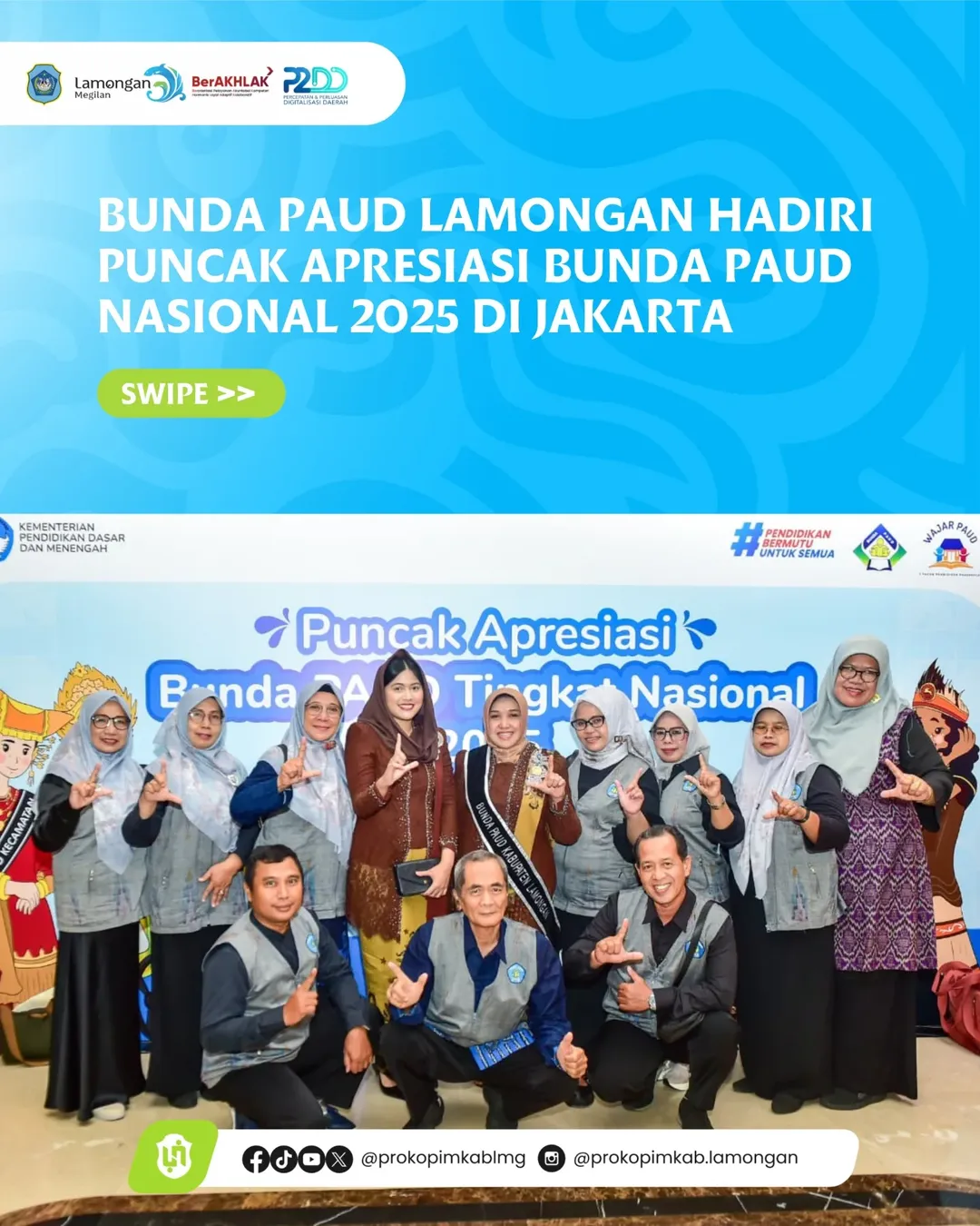 Foto: Bunda PAUD Lamongan Hadiri Puncak Apresiasi Bunda PAUD Nasional 2025 di Jakarta