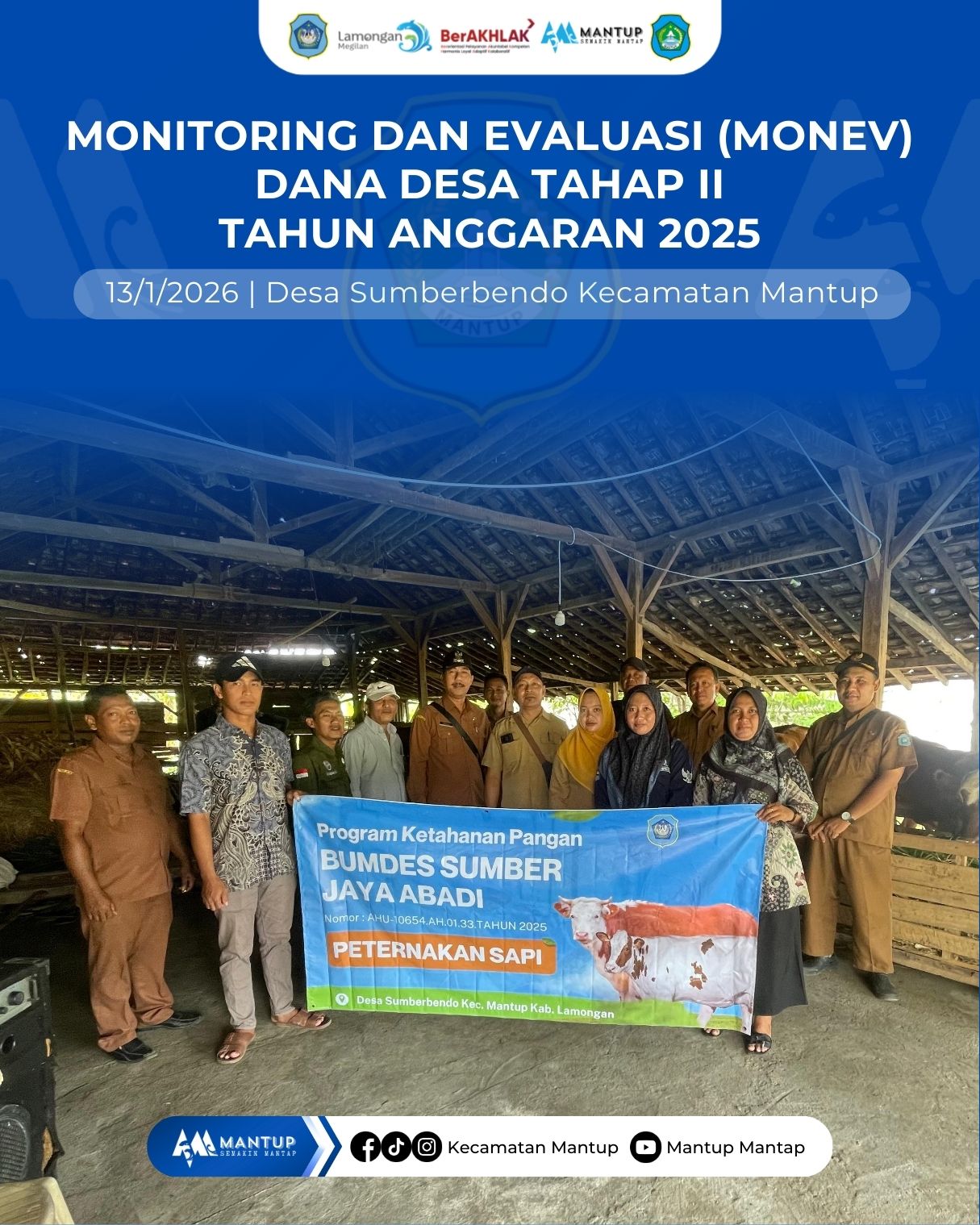 Foto: Monev Dana Desa Tahap II Tahun Anggaran 2025 di Desa Sumberbendo Kecamatan Mantup