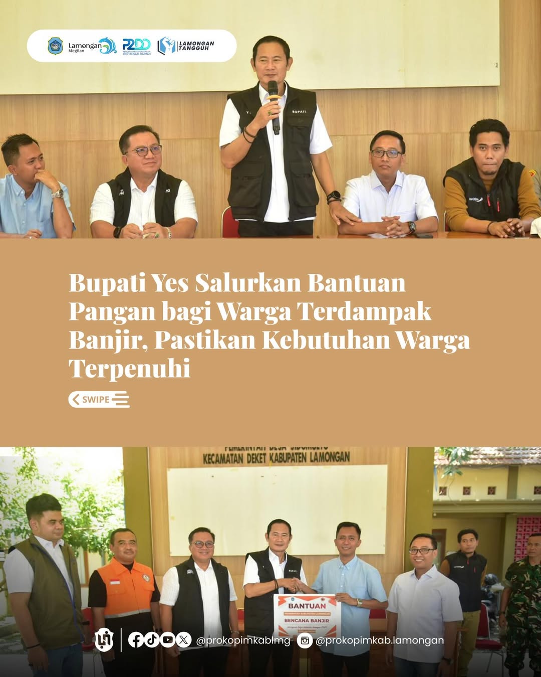 Foto: Bupati Yes Salurkan Bantuan Pangan bagi Warga Terdampak Banjir, Pastikan Kebutuhan Warga Terpenuhi