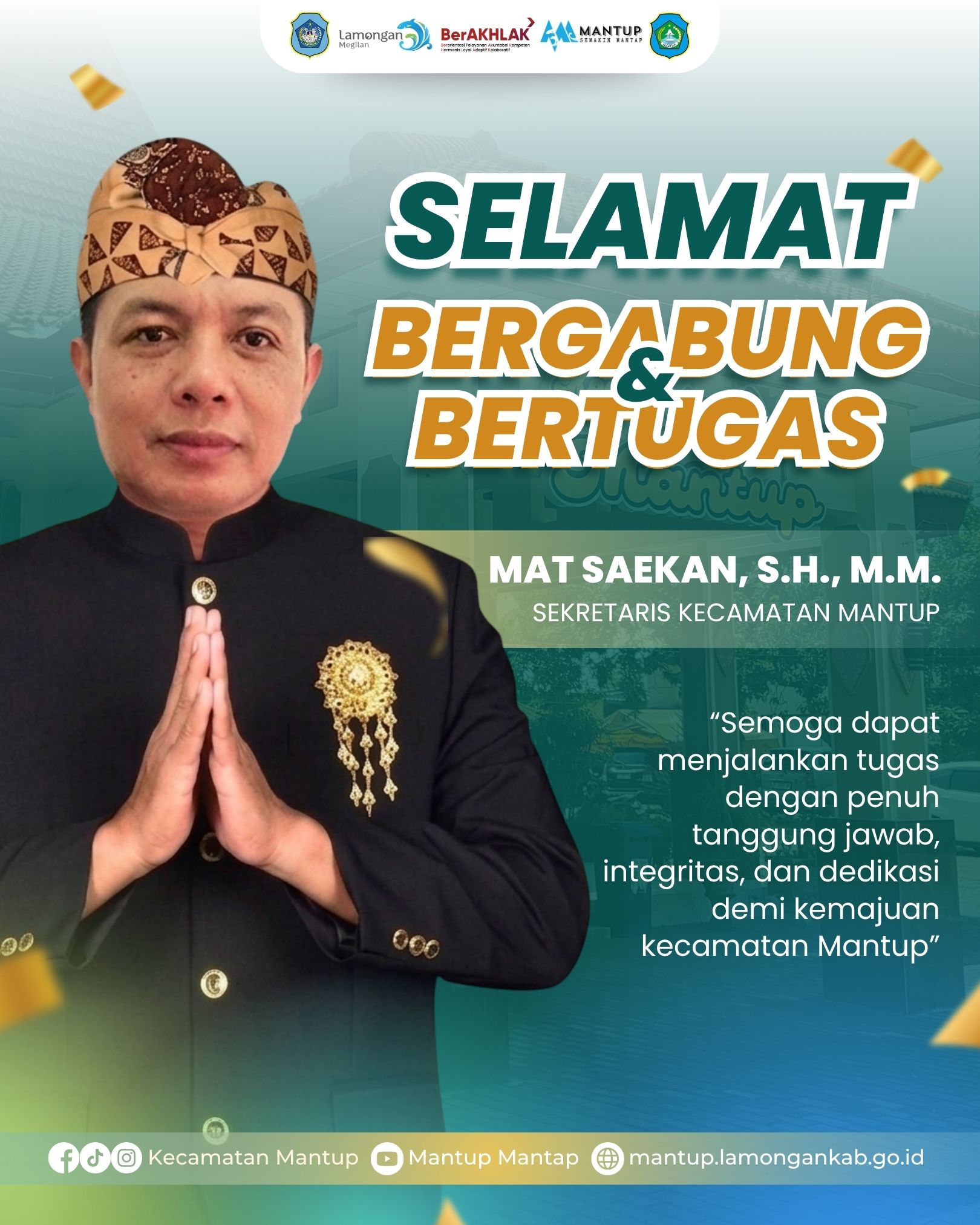 Foto: SELAMAT BERGABUNG DAN BERTUGAS...!!