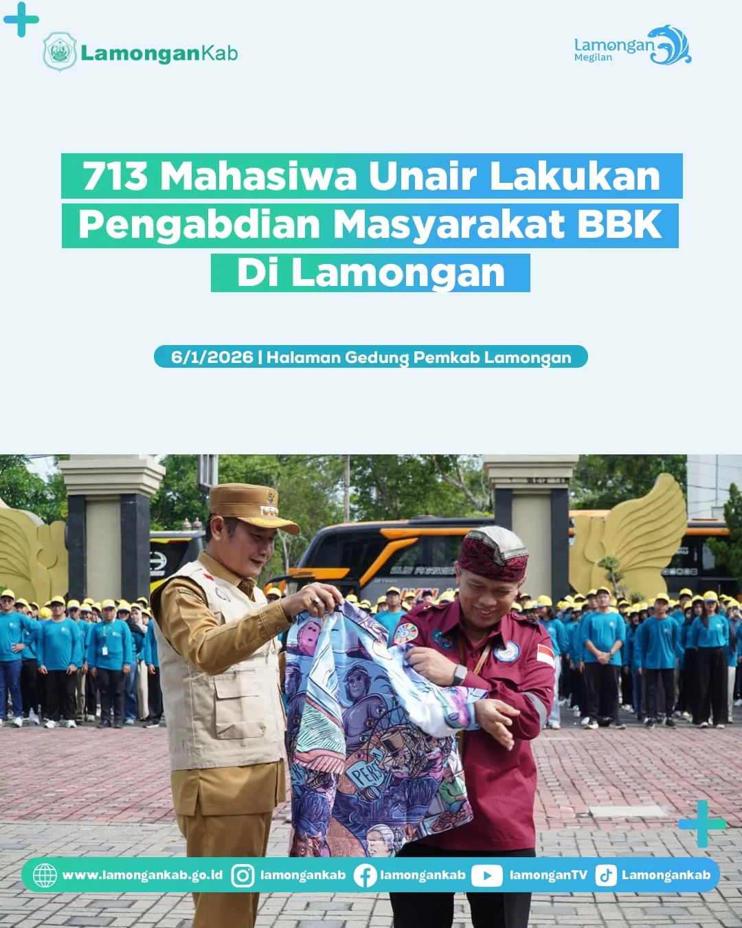 Foto: 713 Mahasiswa Unair Lakukan Pengabdian Masyarakat BBK di Lamongan