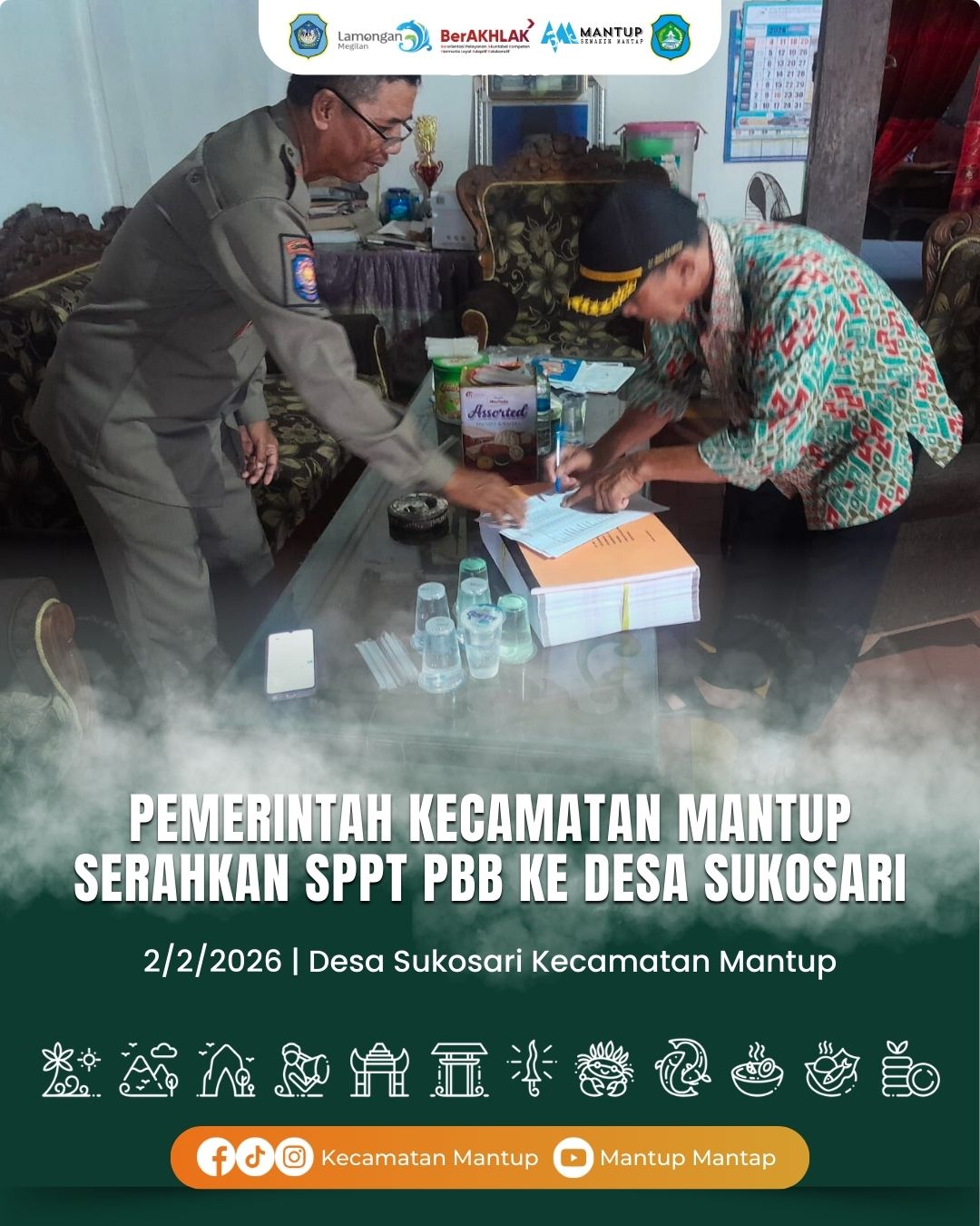 Foto: Pemerintah Kecamatan Mantup Serahkan SPPT PBB ke Desa Sukosari