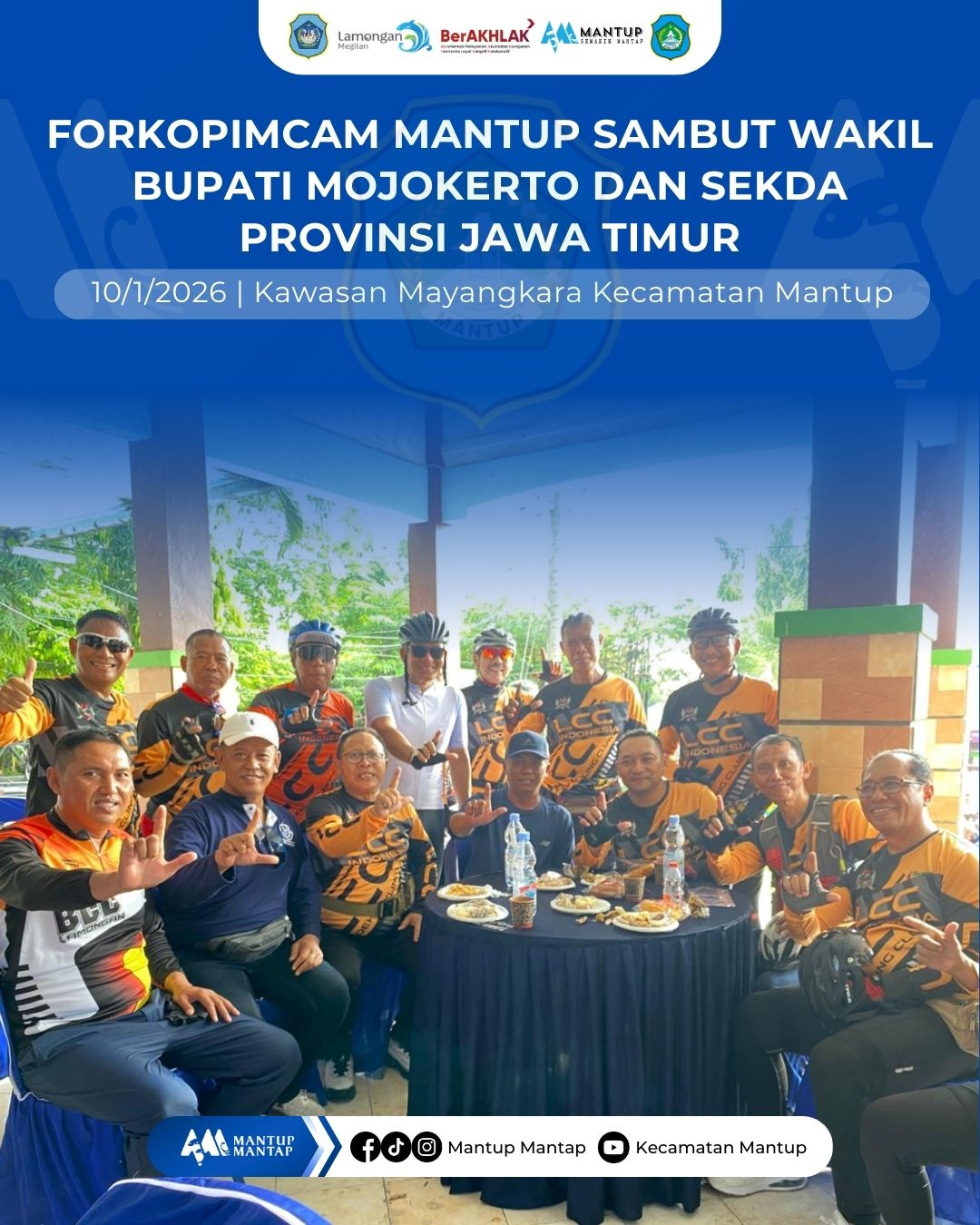 Foto: Forkopimcam Mantup Sambut Wakil Bupati Mojokerto dan Asisten Administrasi Umum Pemprov Jatim