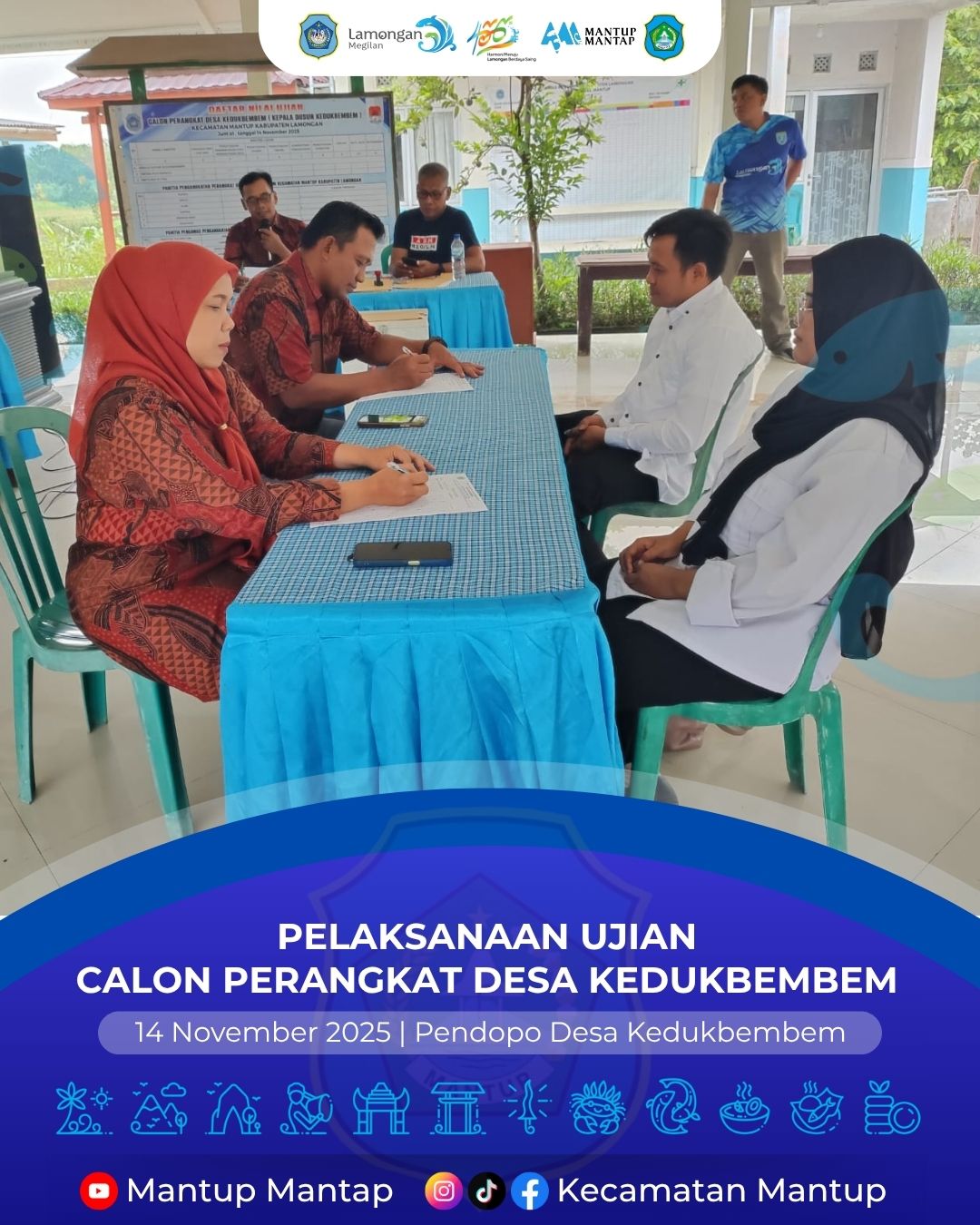 Foto: Pelaksanaan Ujian Calon Perangkat Desa Kedukbembem Kecamatan Mantup