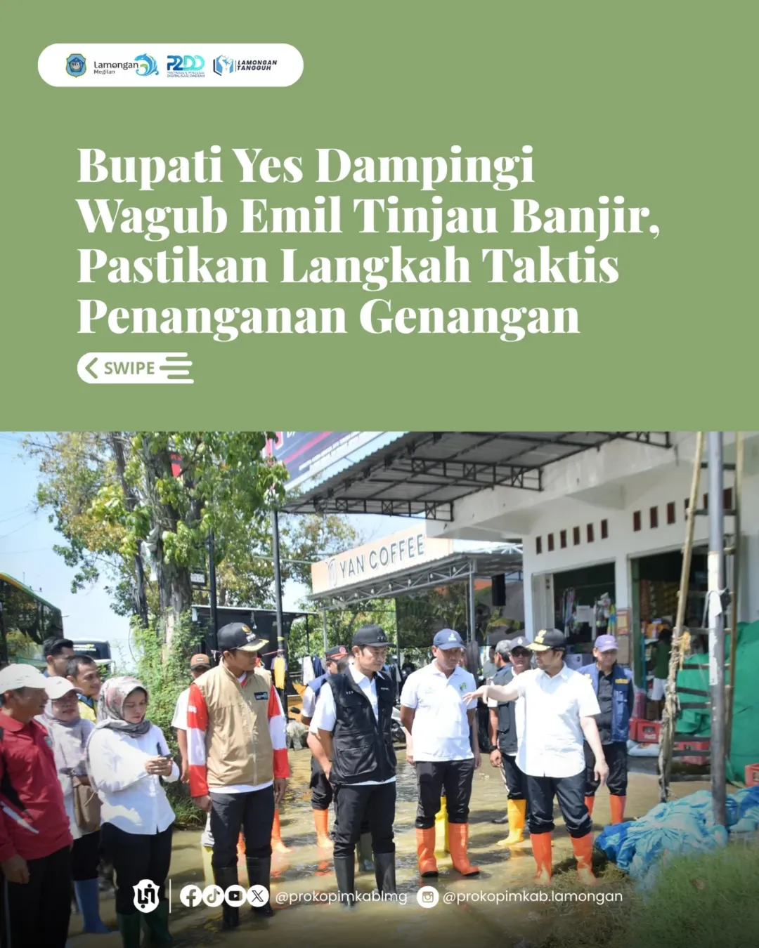 Foto: Bupati Yes Dampingi Wagub Emil Tinjau Banjir, Pastikan Langkah Taktis Penanganan Genangan