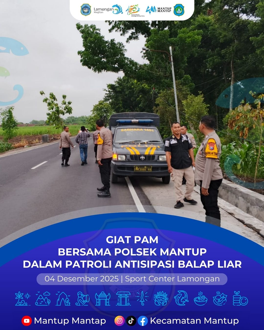 Foto: Giat PAM Bersama Polsek Mantup Dalam Patroli Antisipasi Balap Liar