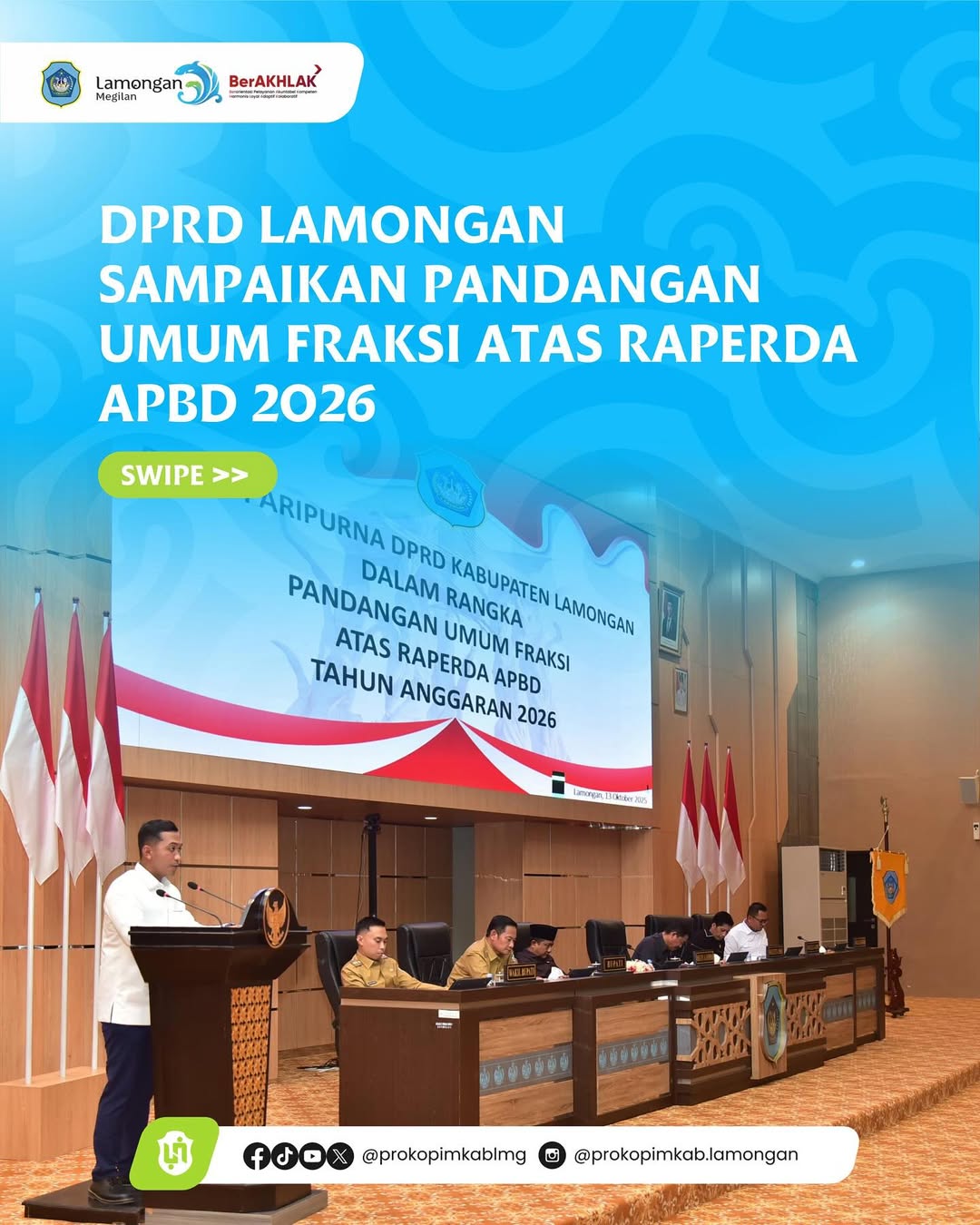 Foto: DPRD Lamongan Sampaikan Pandangan Umum Fraksi atas Raperda APBD 2026