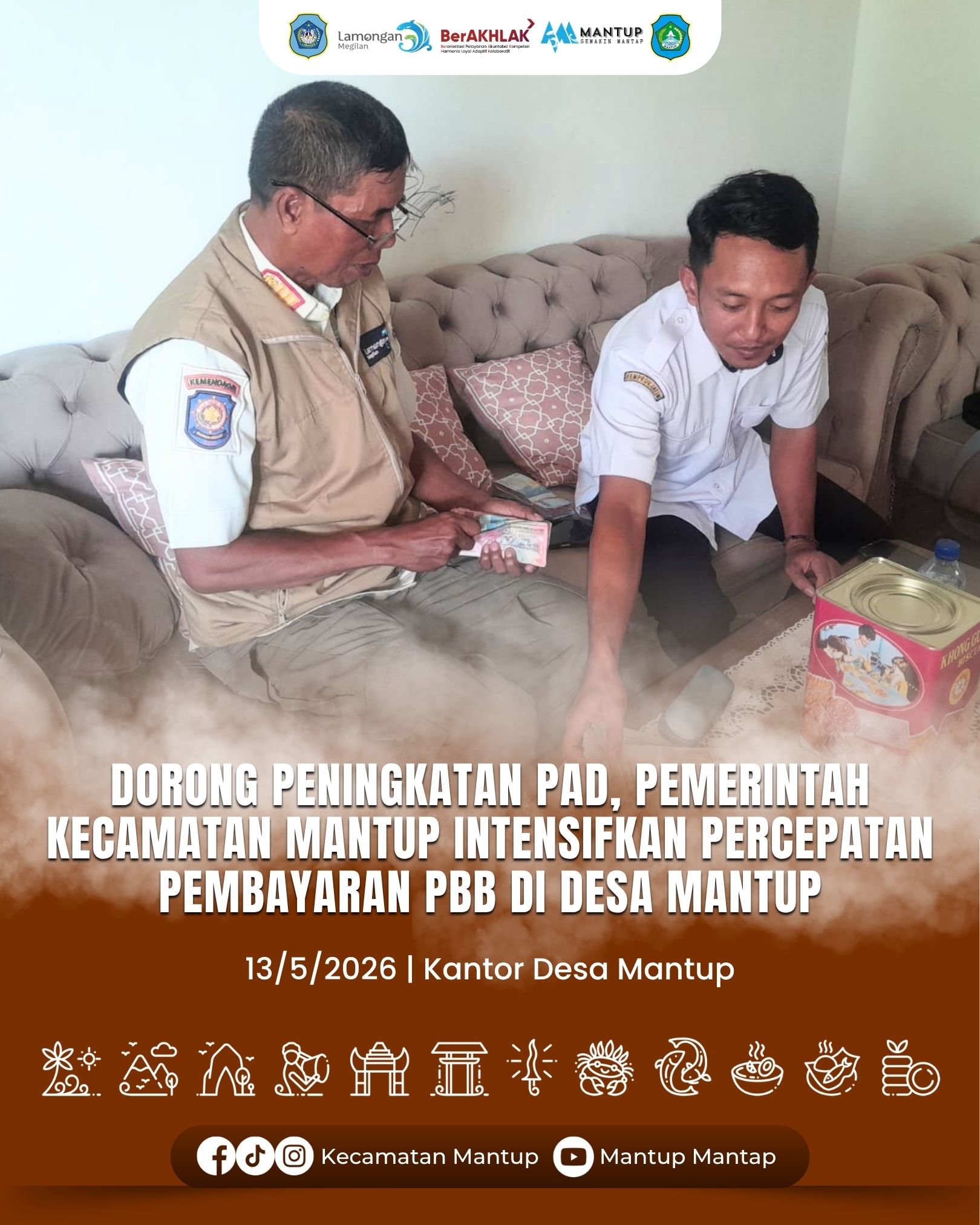 Foto: Dorong Peningkatan PAD, Pemerintah Kecamatan Mantup Intensifkan Percepatan Pembayaran PBB di Desa Mantup