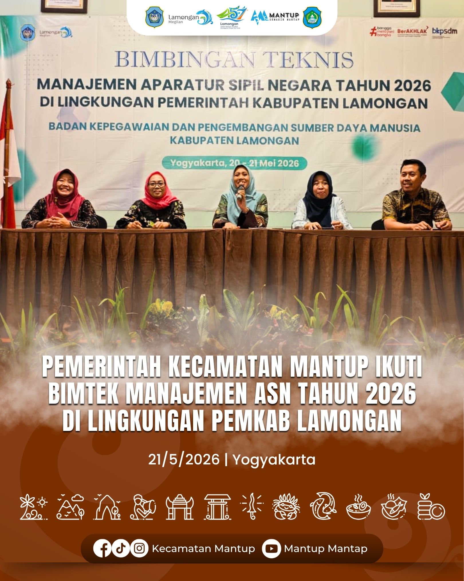 Pemerintah Kecamatan Mantup Ikuti Bimbingan Teknis Manajemen ASN Tahun 2026 di Lingkungan Pemkab Lamongan