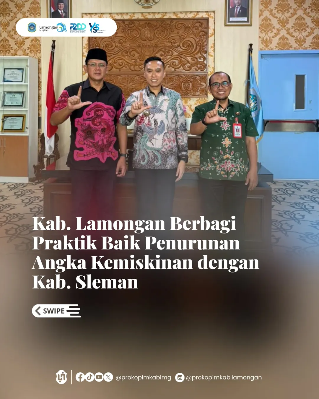 Foto: Kab. Lamongan Berbagi Praktik Baik Penurunan Angka Kemiskinan dengan Kab. Sleman
