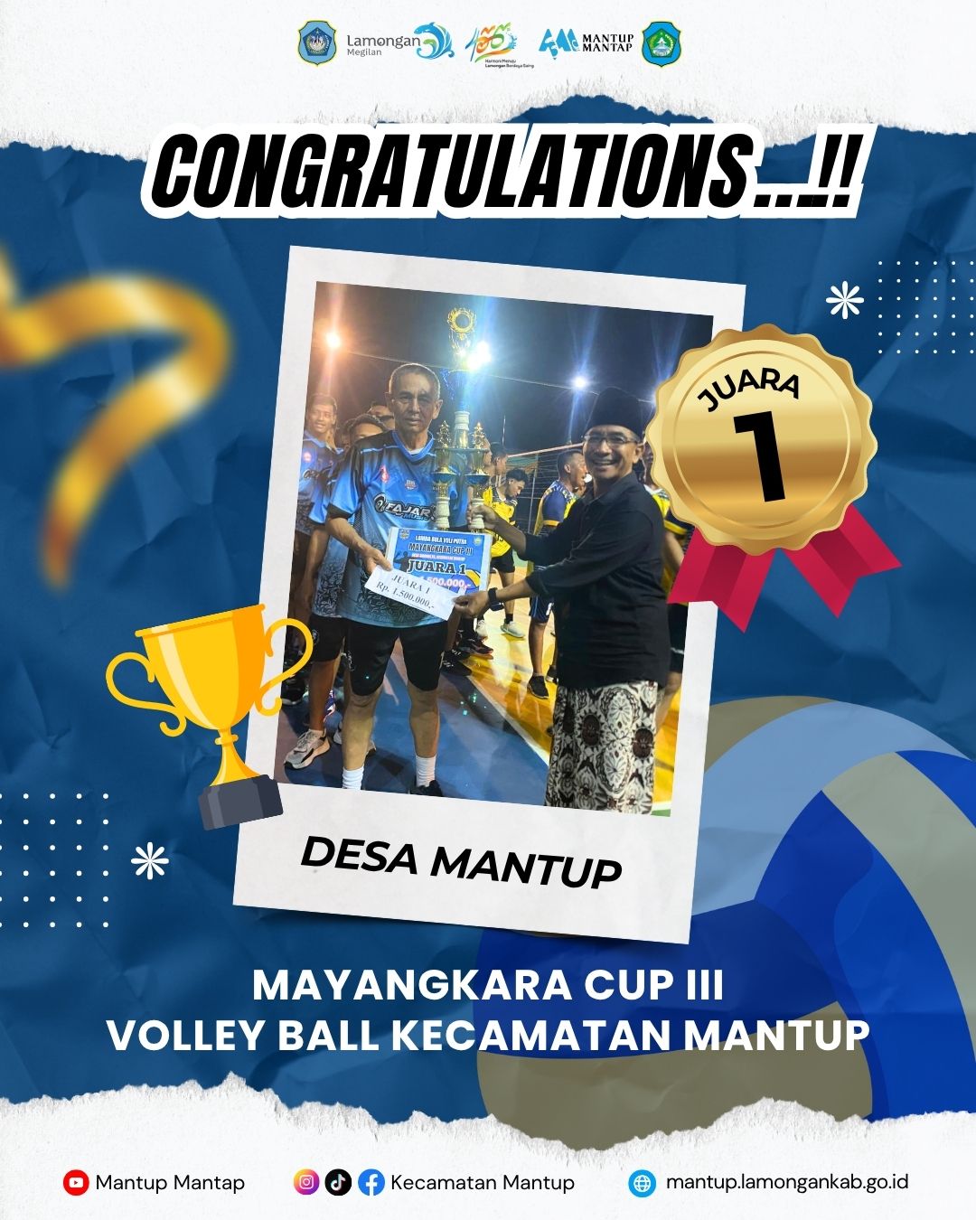 Foto: CONGRATULATIONS - Juara 1 Mayangkara Cup III Tahun 2025
