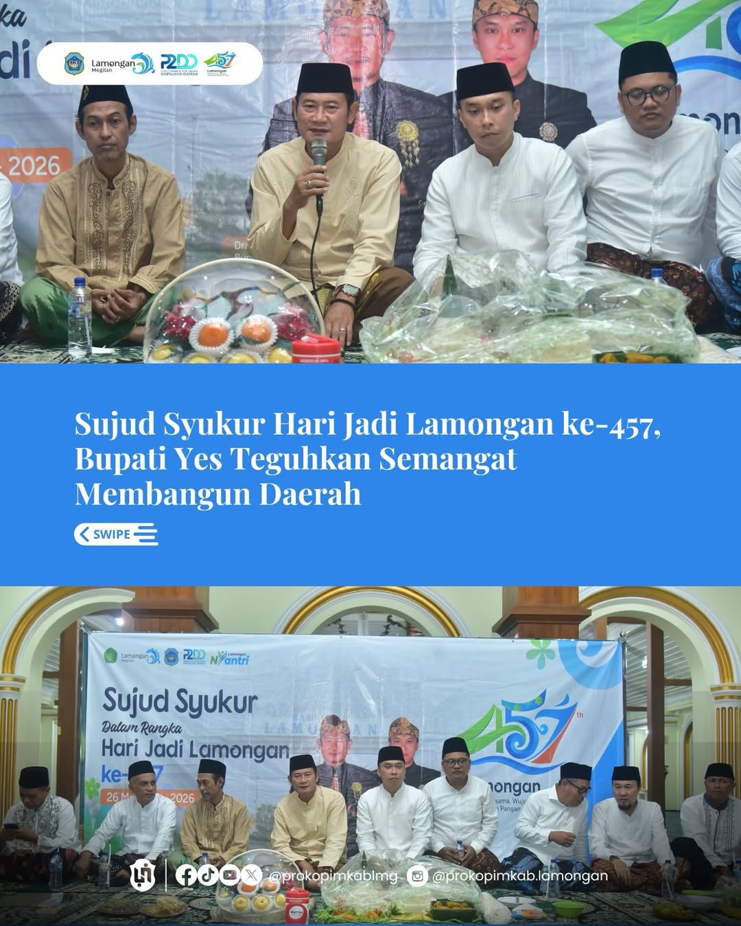 Foto: Sujud Syukur Hari Jadi Lamongan ke-457, Bupati Yes Teguhkan Semangat Membangun Daerah
