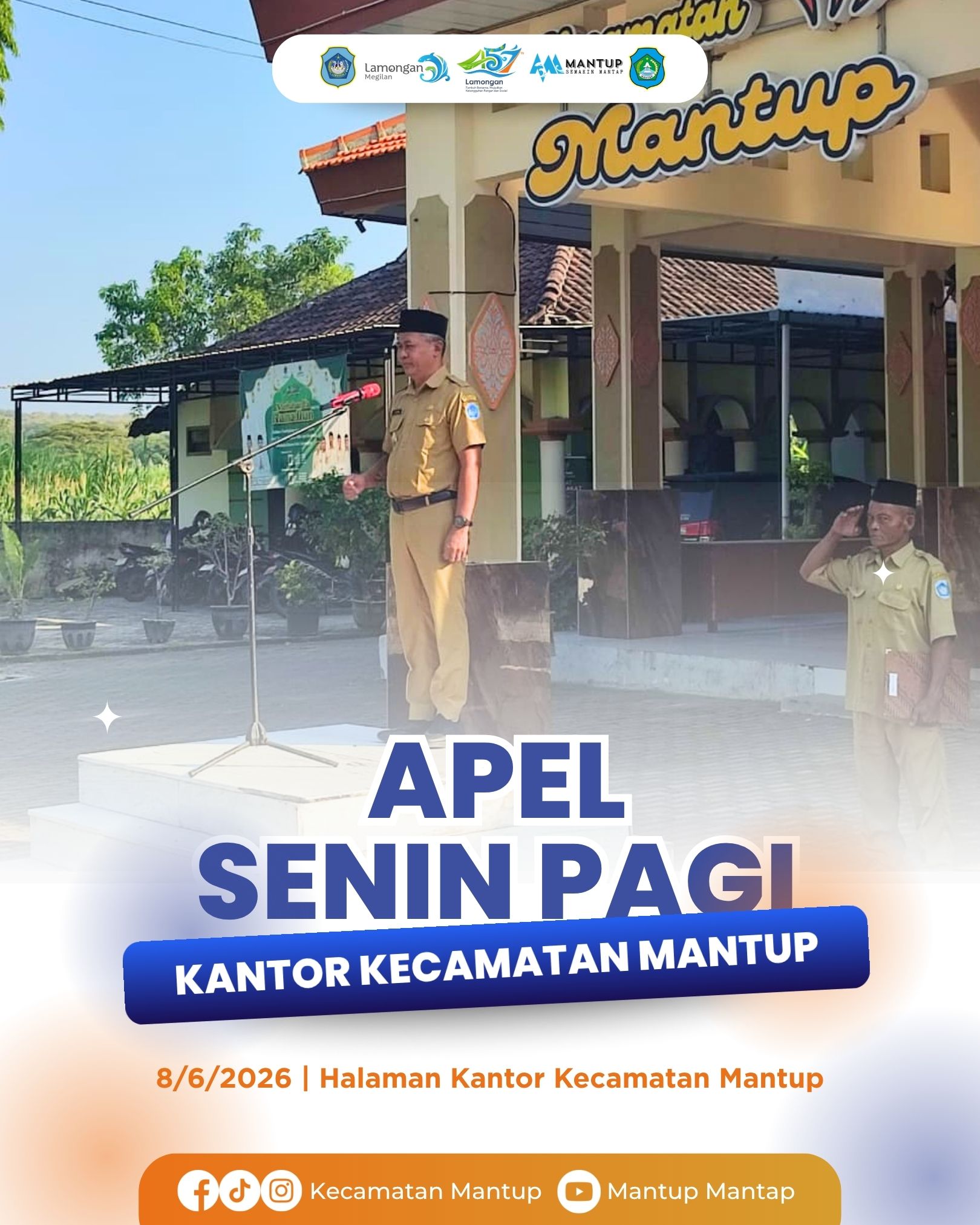 Foto: Apel Senin Pagi, Camat Mantup Himbau Kesiapsiagaan Menghadapi Musim Kemarau