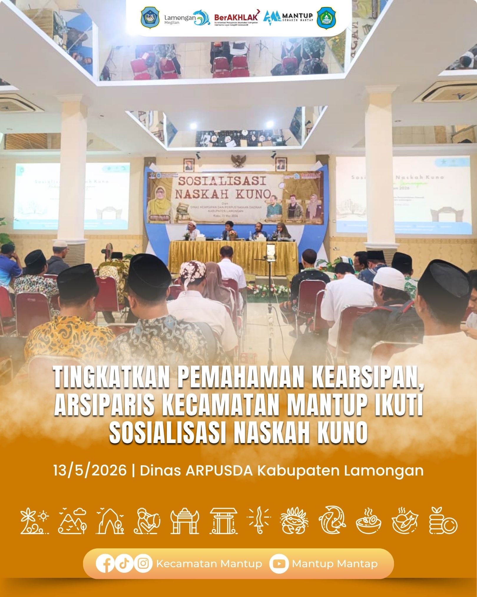 Foto: Tingkatkan Pemahaman Kearsipan, Arsiparis Kecamatan Mantup Ikuti Sosialisasi Naskah Kuno
