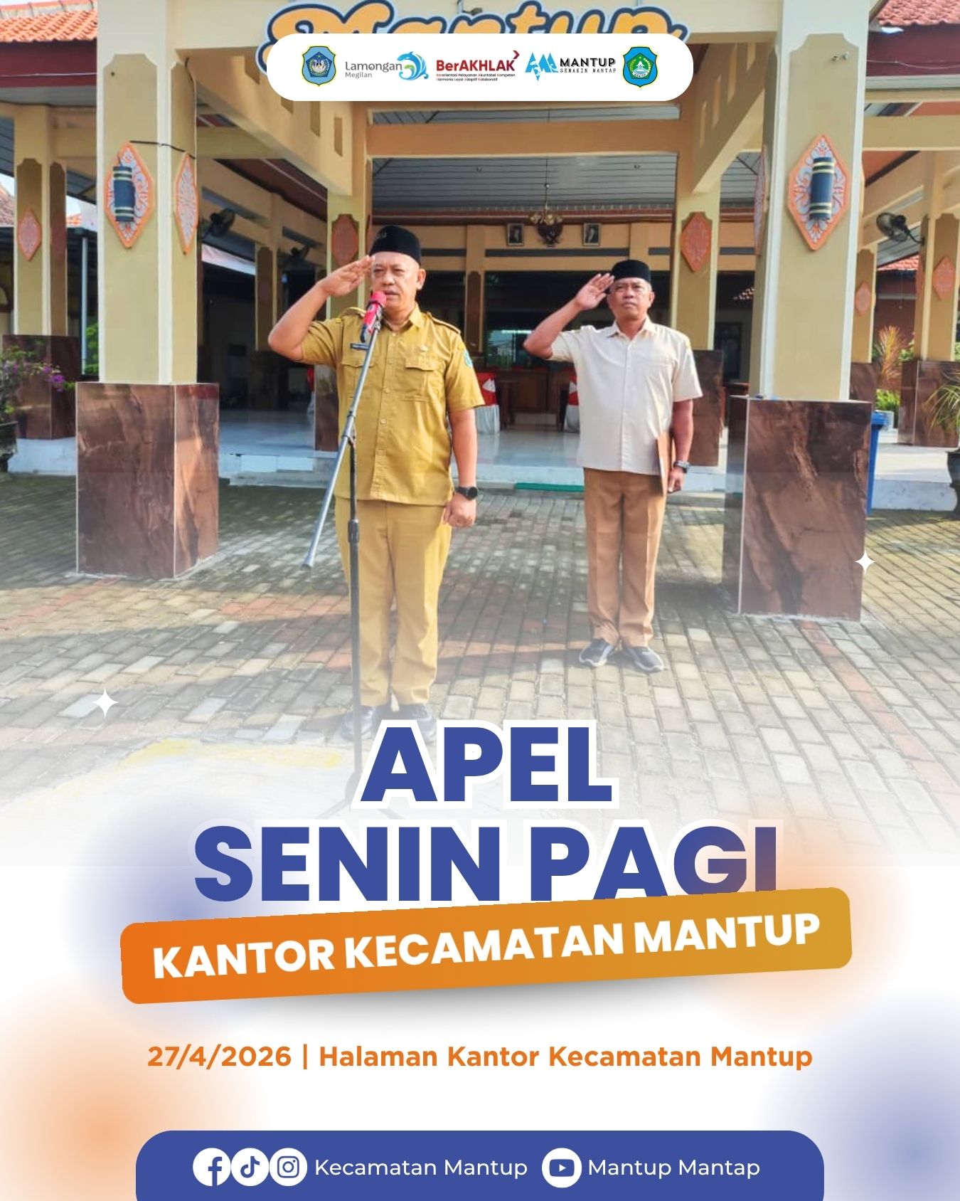 Foto: Apel Senin Pagi, Sekcam Mantup Tekankan Kinerja Staf Kecamatan