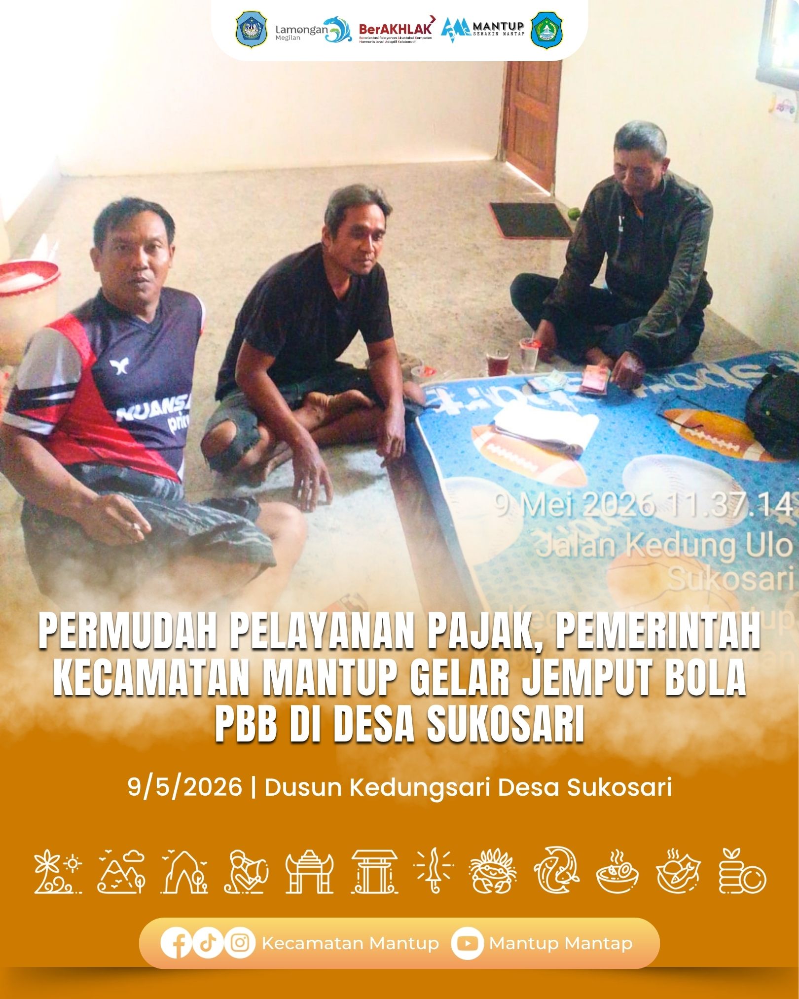 Foto: Permudah Pelayanan Pajak, Pemerintah Kecamatan Mantup Gelar Jemput Bola PBB di Dusun Kedungsari Desa Sukosari