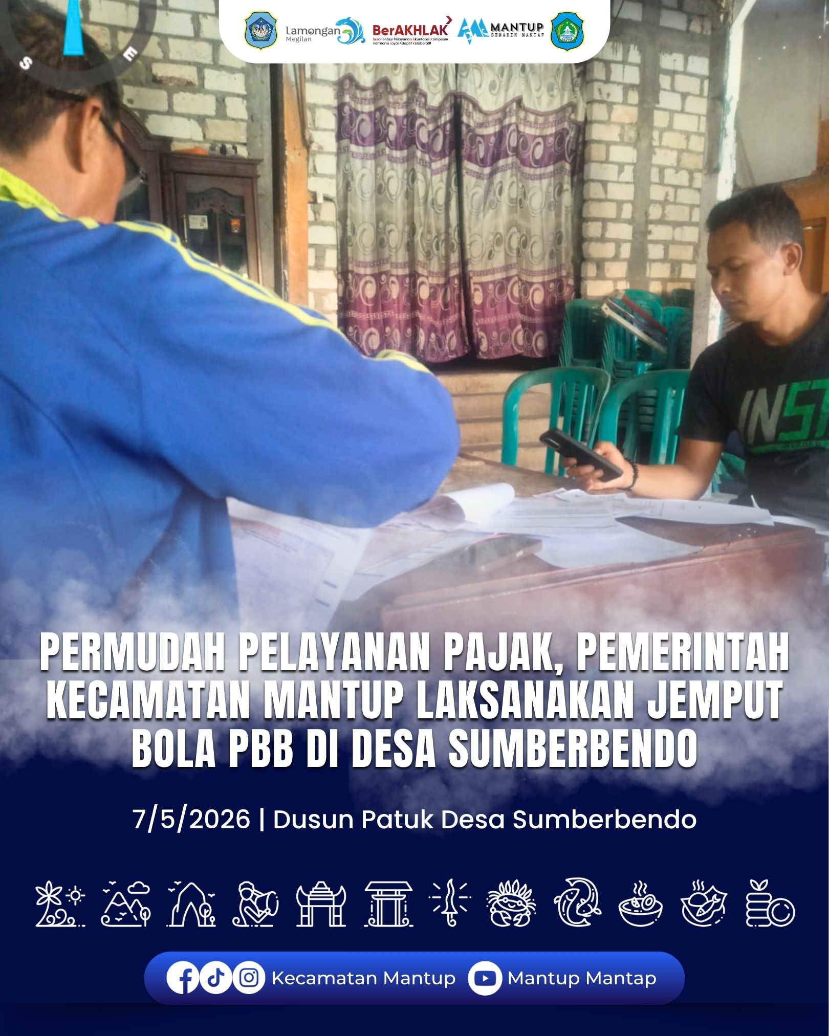 Foto: Permudah Pelayanan Pajak, Pemerintah Kecamatan Mantup Laksanakan Jemput Bola PBB Di Desa Sumberbendo