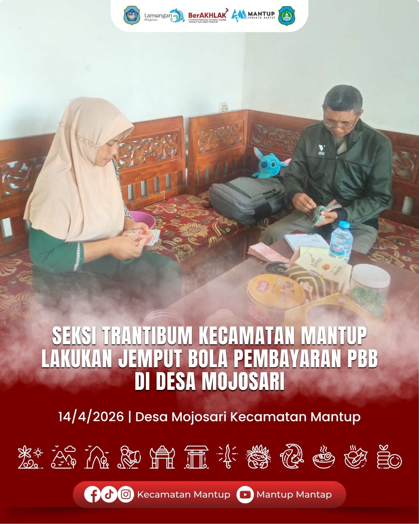 Foto: Seksi Trantibum Kecamatan Mantup Lakukan Jemput Bola Pembayaran PBB di Desa Mojosari