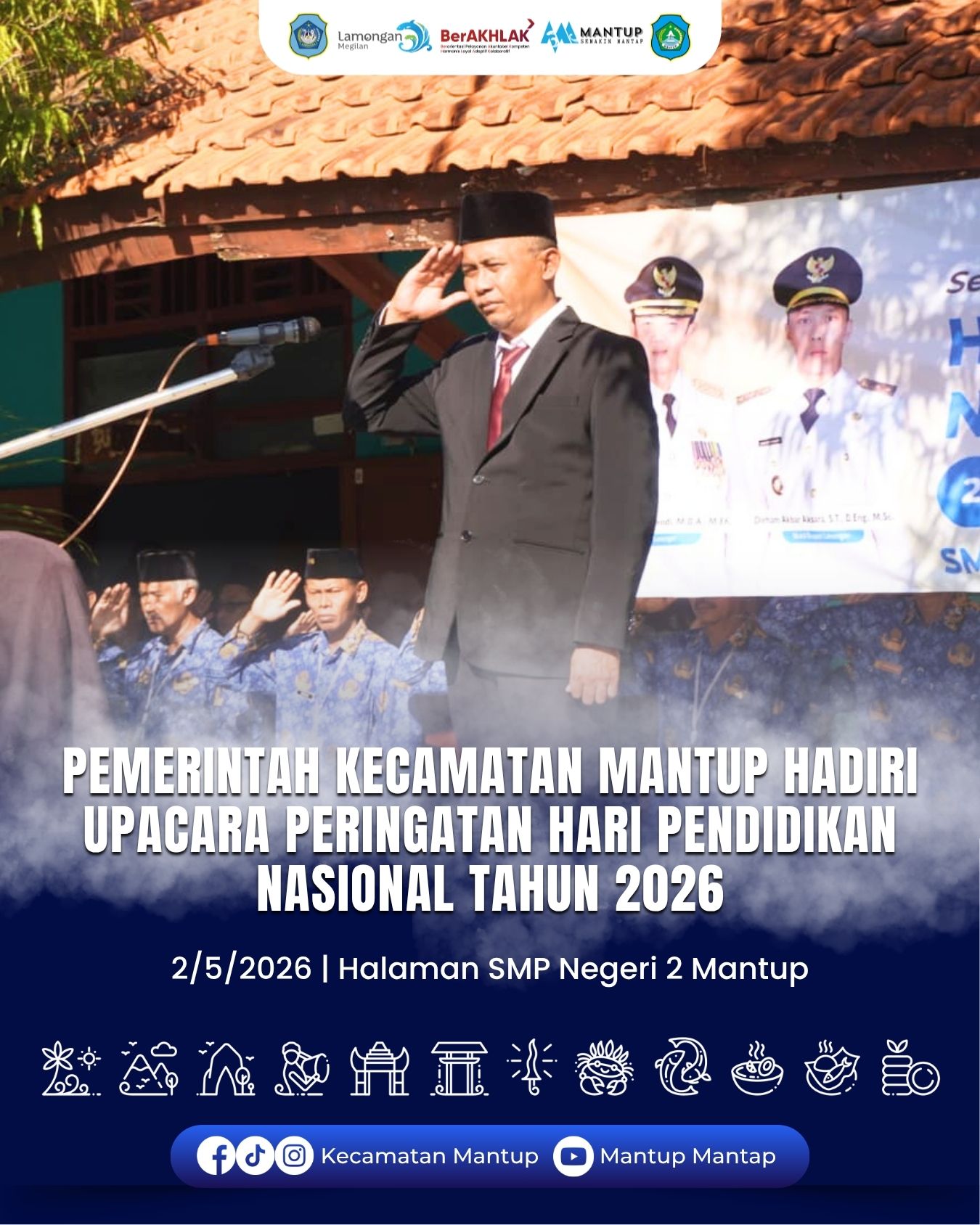 Foto: Pemerintah Kecamatan Mantup Hadiri Upacara Peringatan Hari Pendidikan Nasional Tahun 2026
