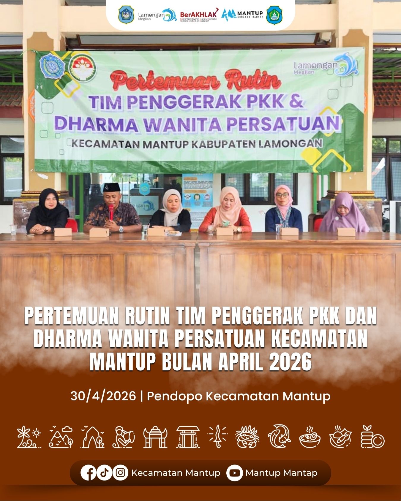 Foto: Pertemuan Rutin Tim Penggerak PKK dan Dharma Wanita Persatuan Kecamatan Mantup Bulan April 2026