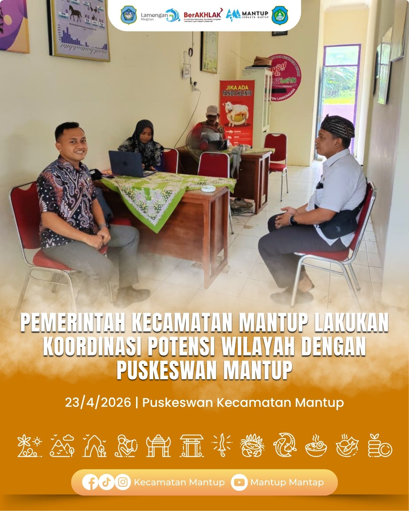 Foto: Pemerintah Kecamatan Mantup Lakukan Koordinasi Potensi Wilayah Dengan Puskeswan Mantup