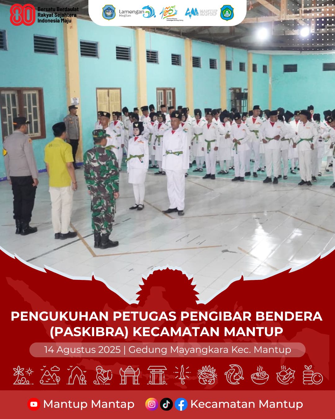Foto: Pengukuhan Pasukan Pengibar Bendera Kecamatan Mantup