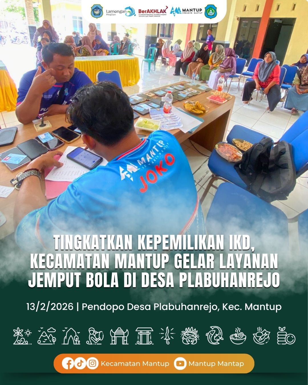 Foto: Tingkatkan Kepemilikan IKD, Kecamatan Mantup Gelar Layanan Jemput Bola di Desa Plabuhanrejo